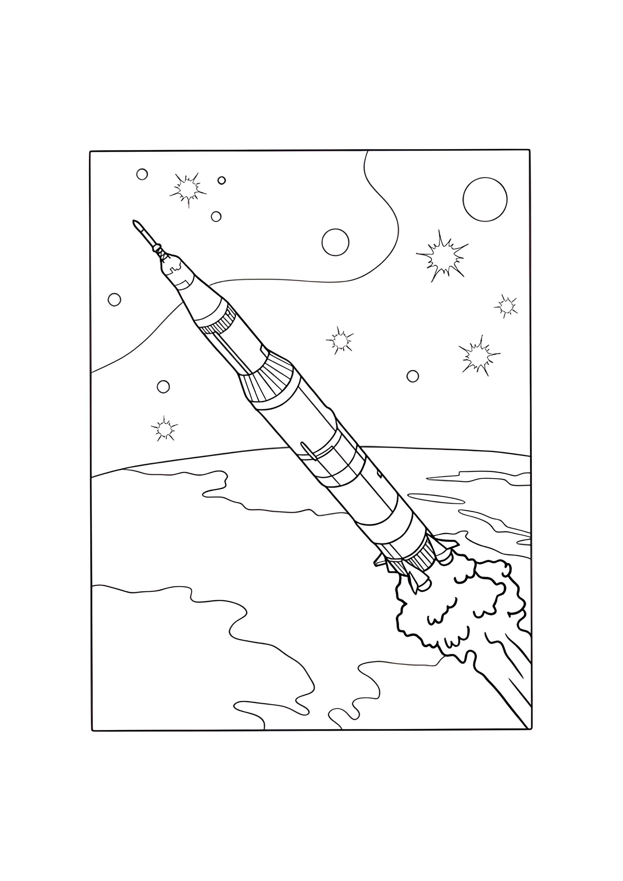 Раскраска Ракета NASA Сатурн-5