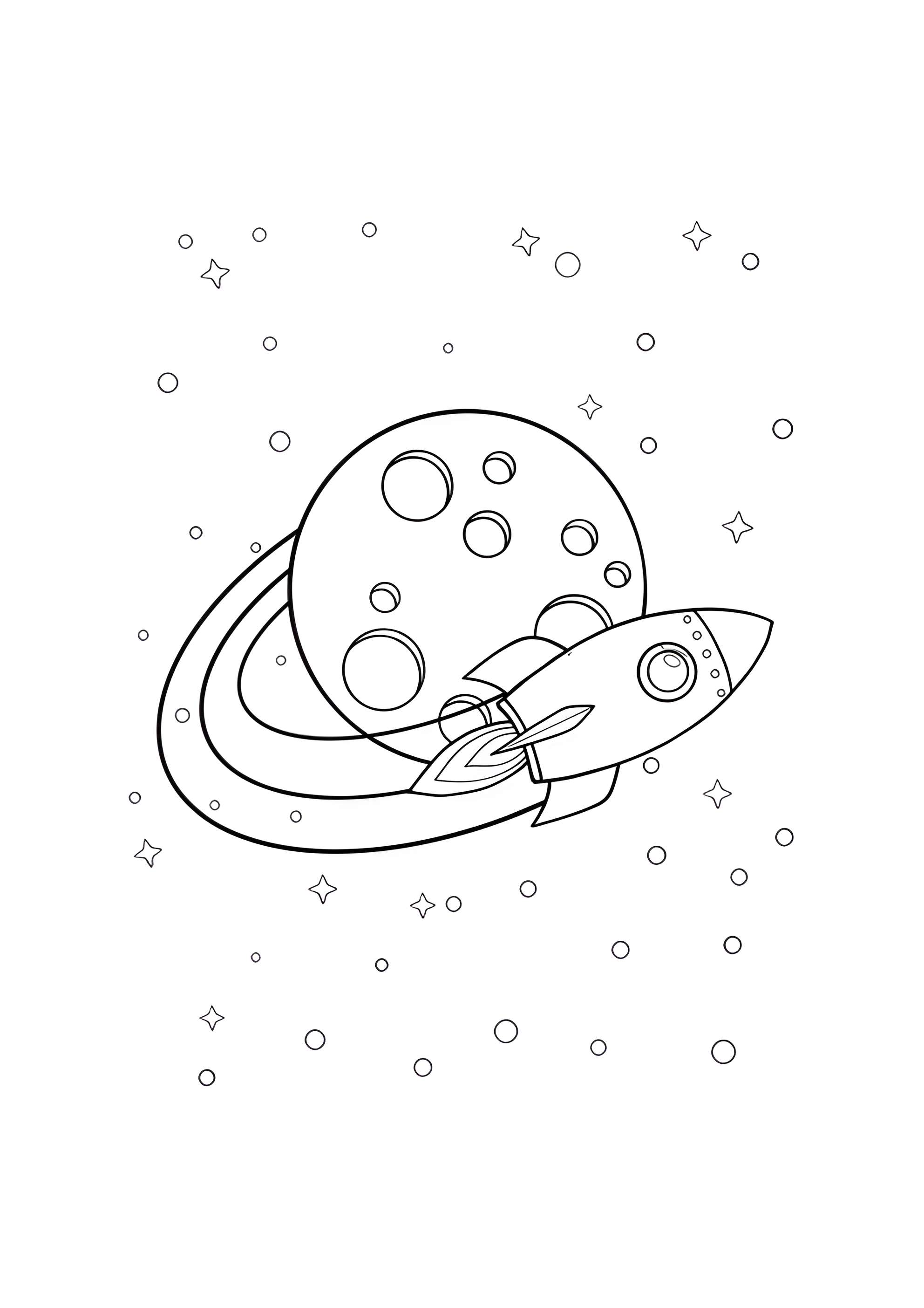 Раскраска Ракета улетает с луны