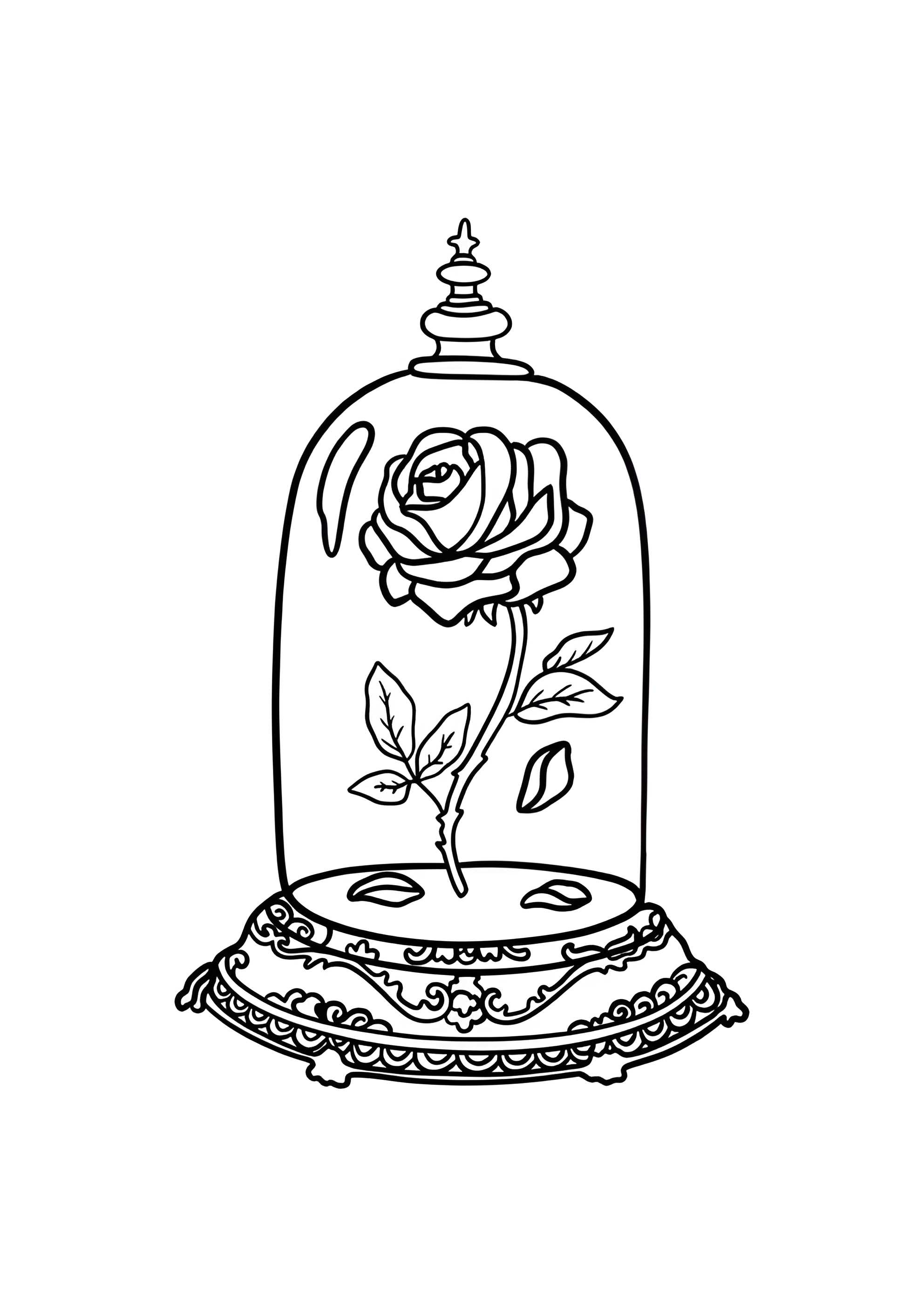 Раскраска Роза из Красавицы и Чудовища