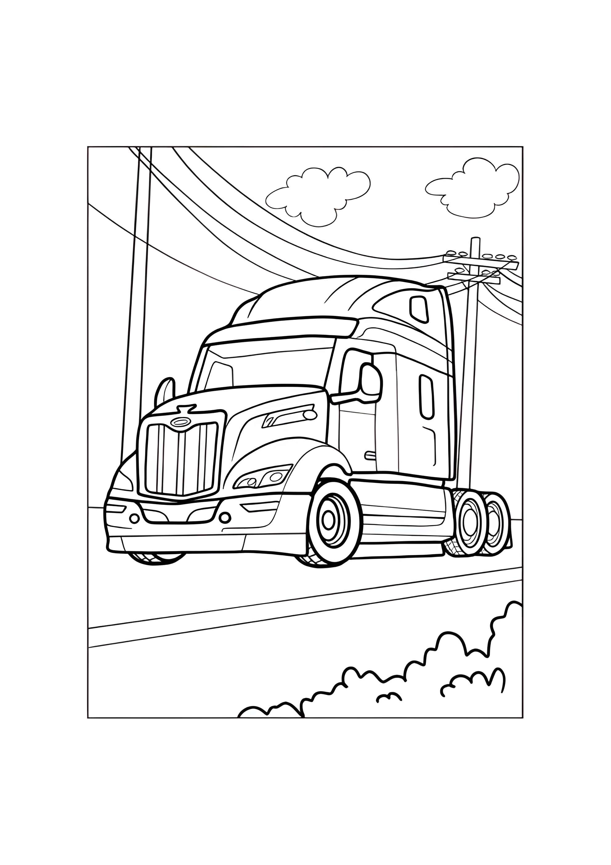 Раскраска Сильный тягач