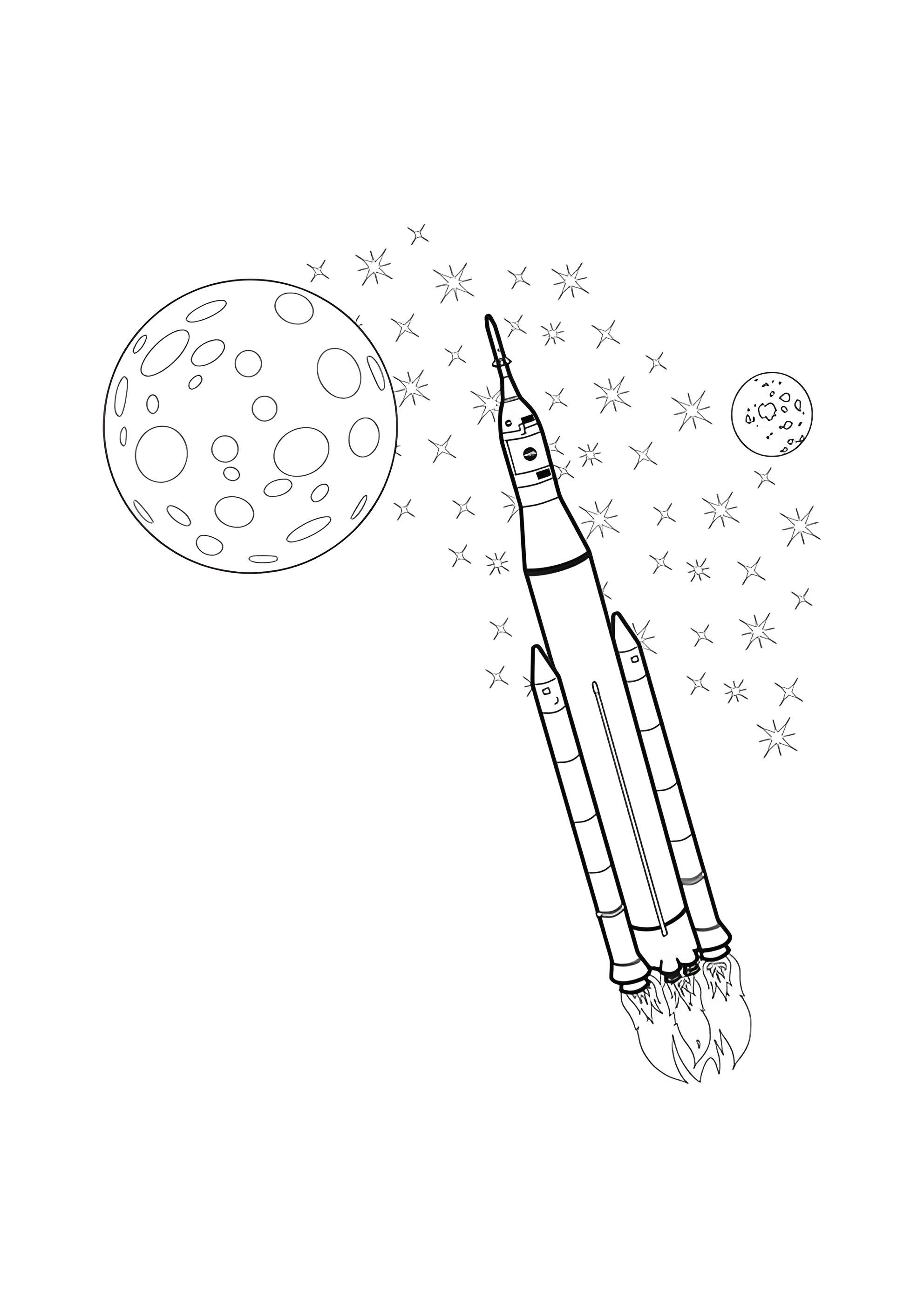 Раскраска Система космических запусков SLS