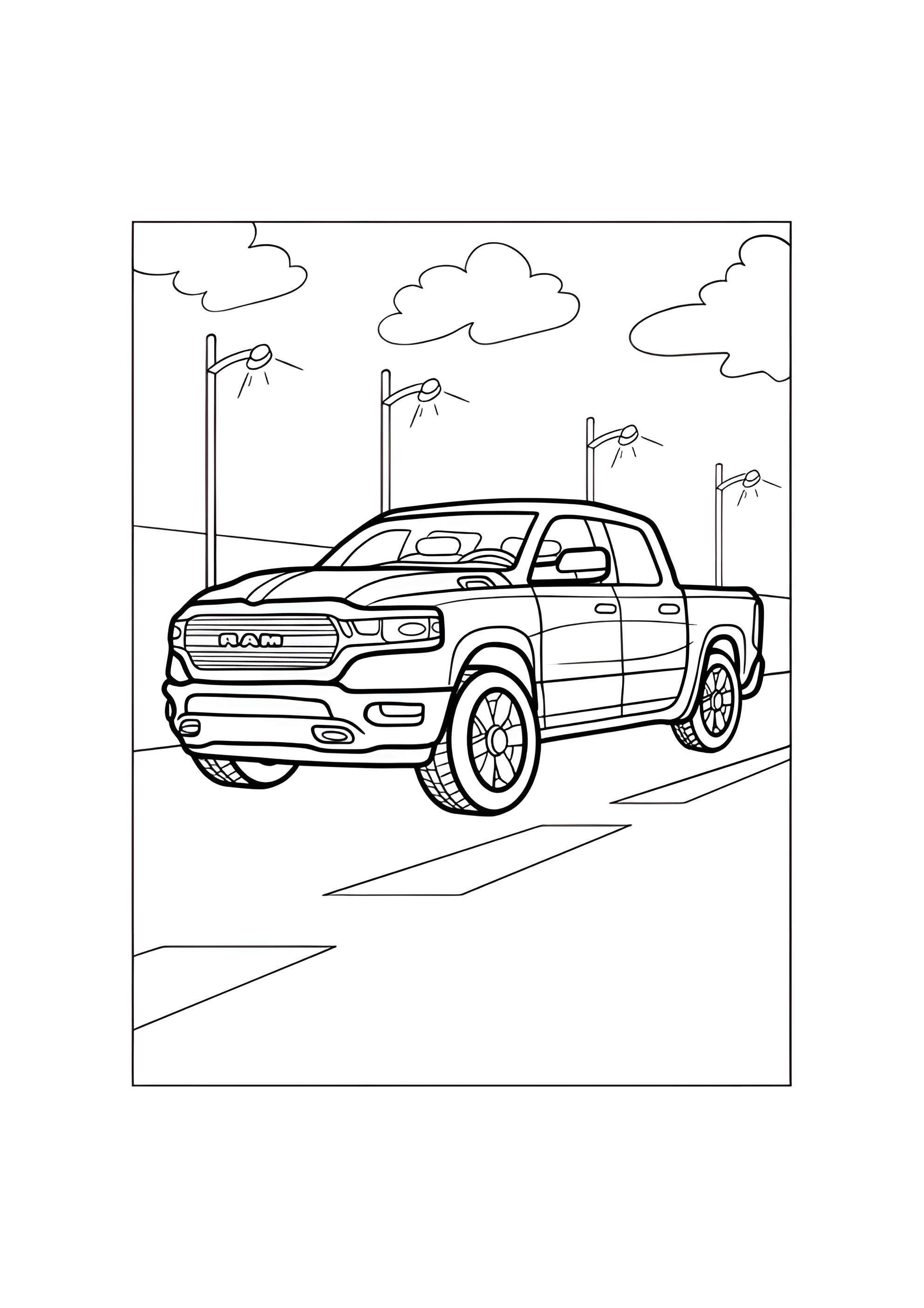 Раскраска Современный пикап