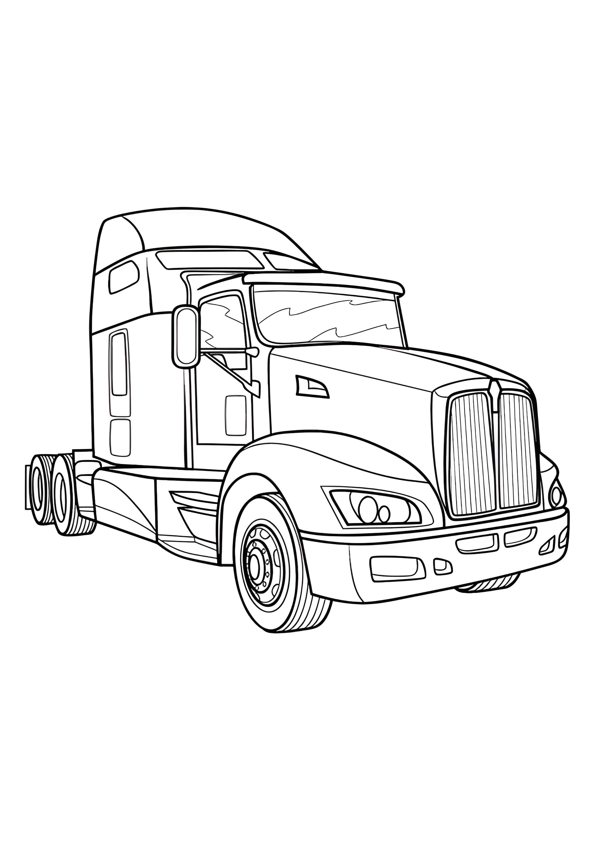 Раскраска Современный тягач