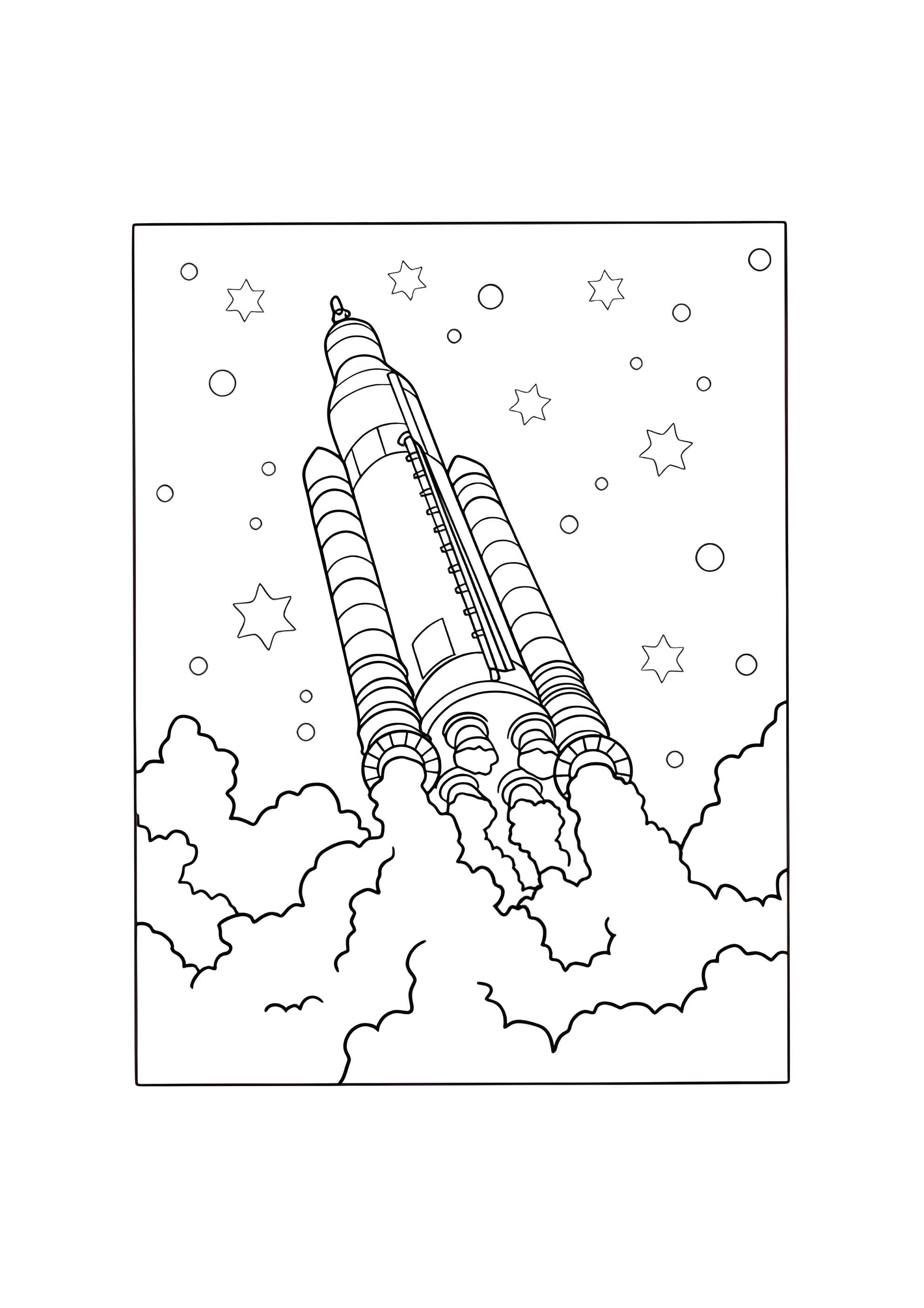 Раскраска Space Launch System - американская сверхтяжёлая ракета