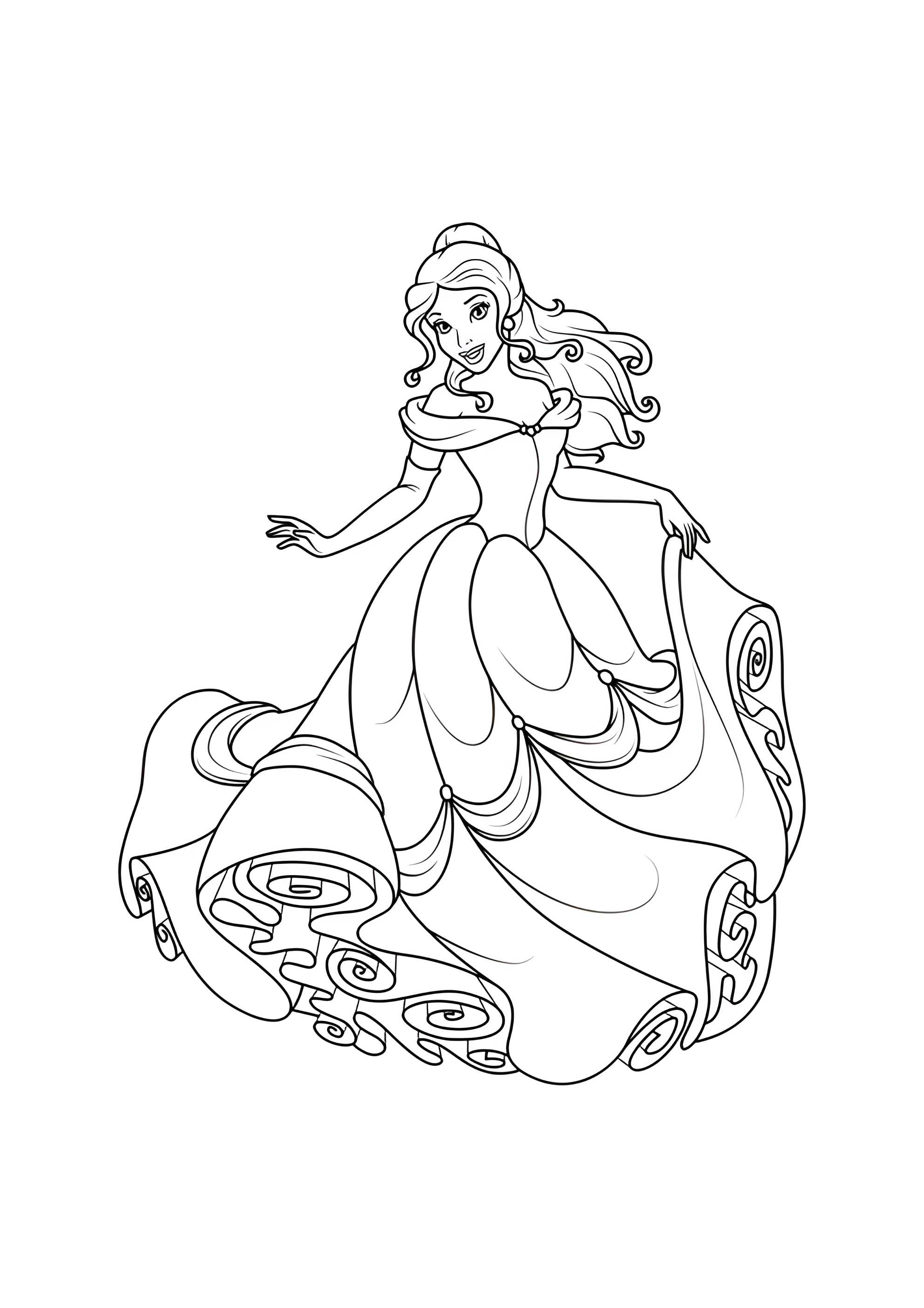 Раскраска Танец принцессы Белль