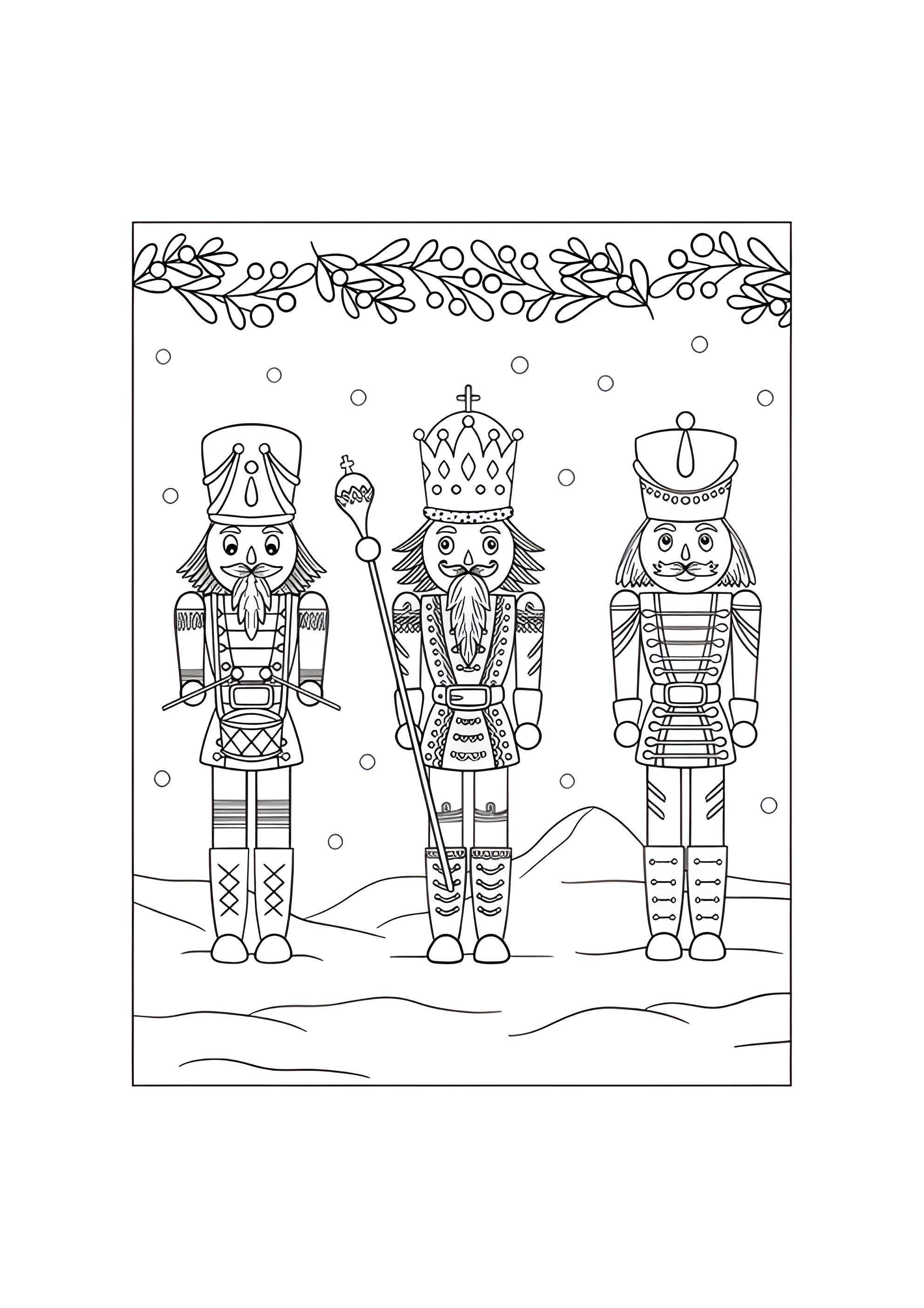 Раскраска Три Щелкунчика