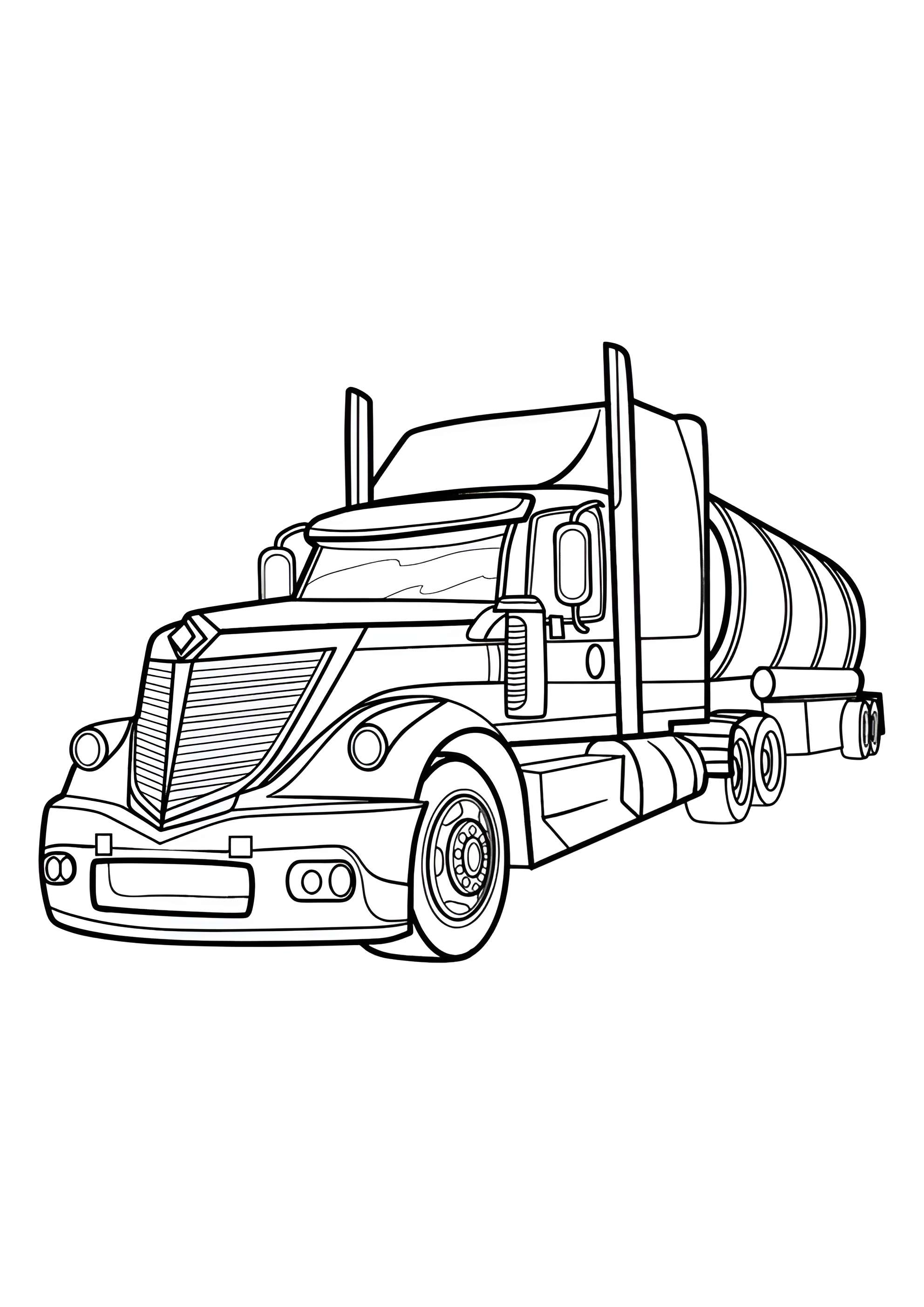 Раскраска Тягач с цистерной