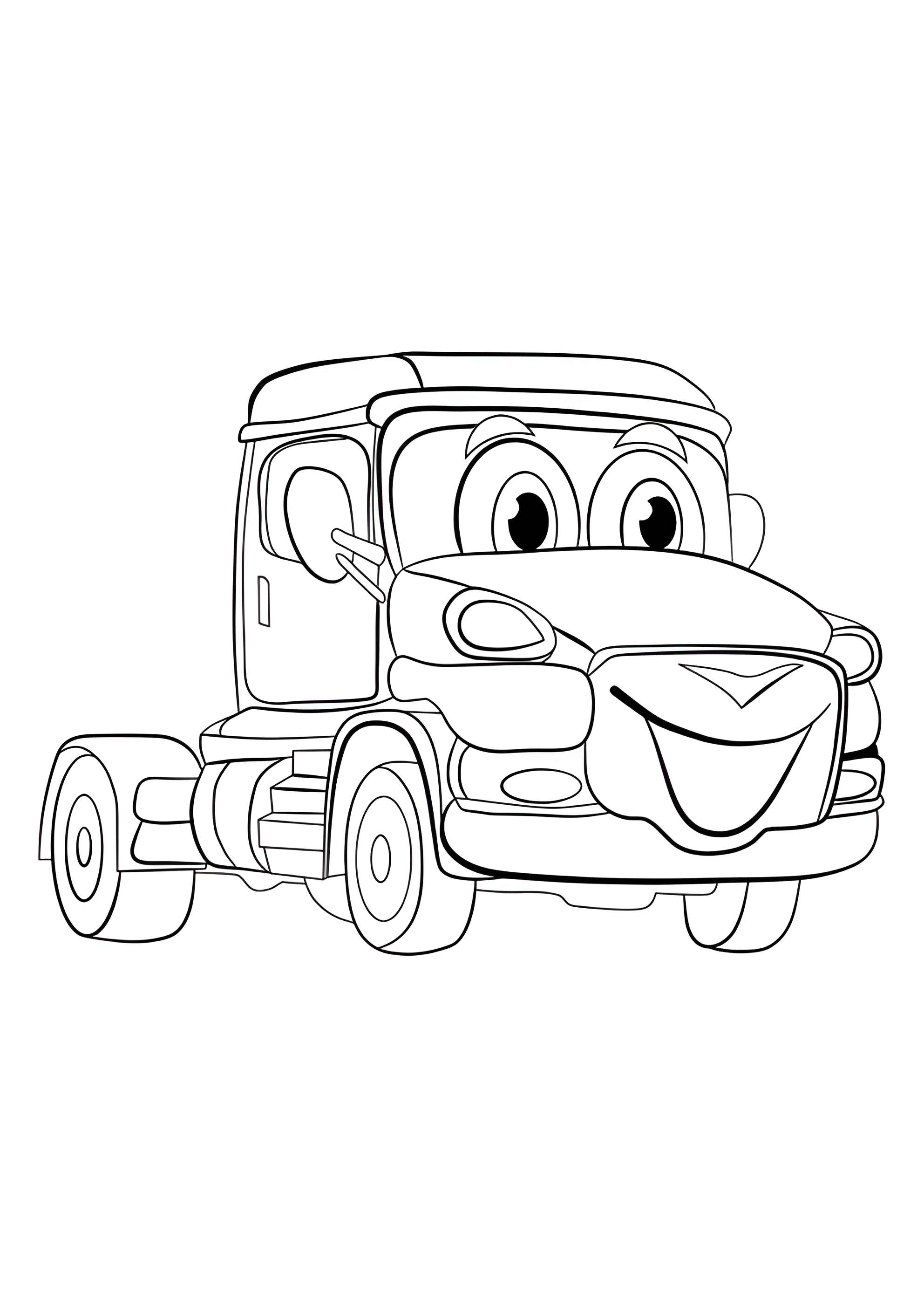 Раскраска Весёлый тягач