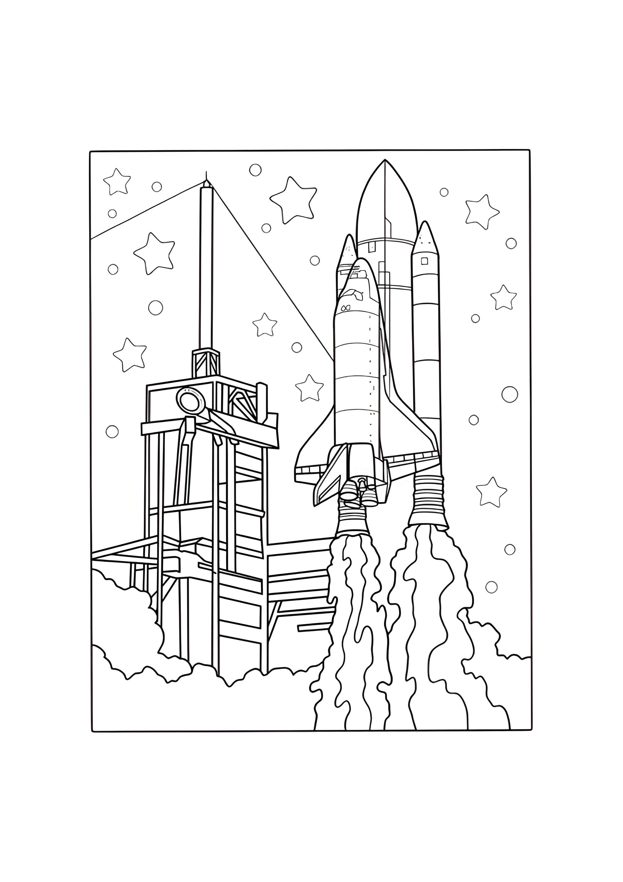 Раскраска Запуск ракеты Дискавери