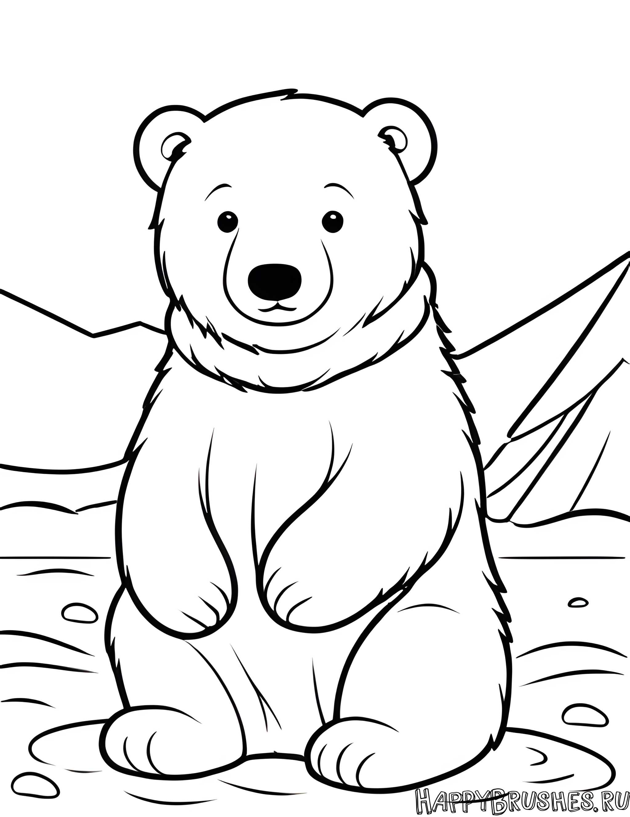 Раскраска Белый медведь 12