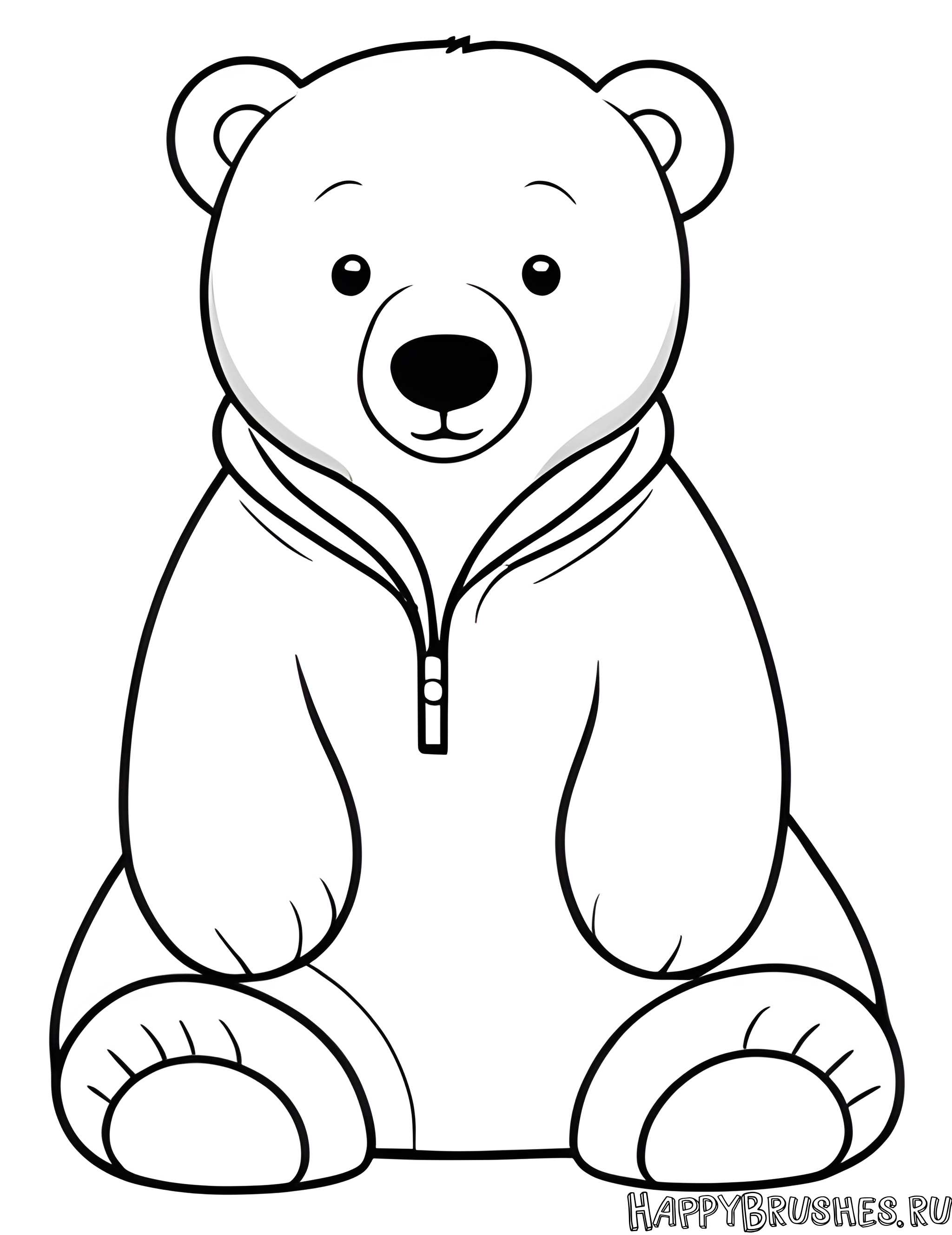 Раскраска Белый медведь 14