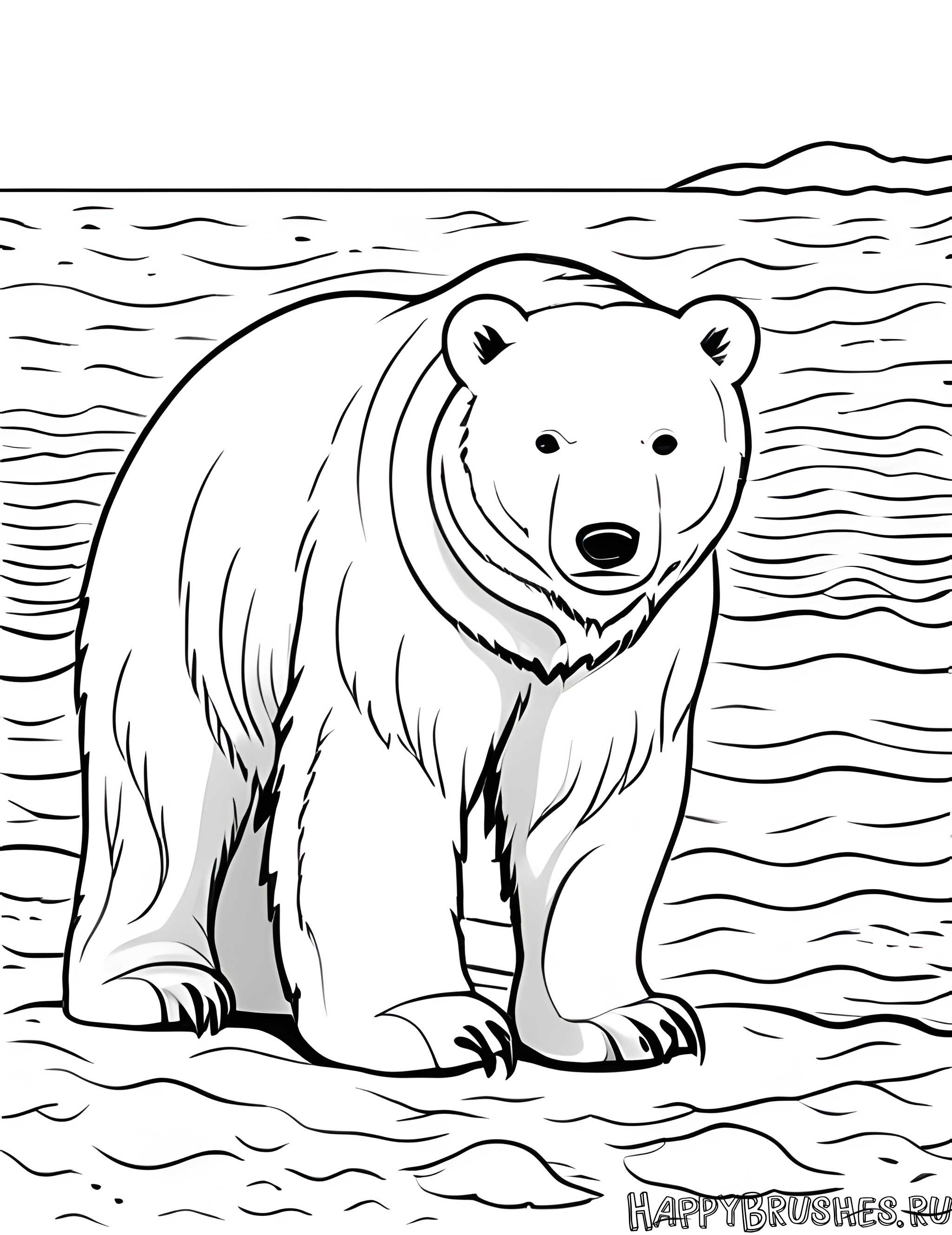 Раскраска Белый медведь 15