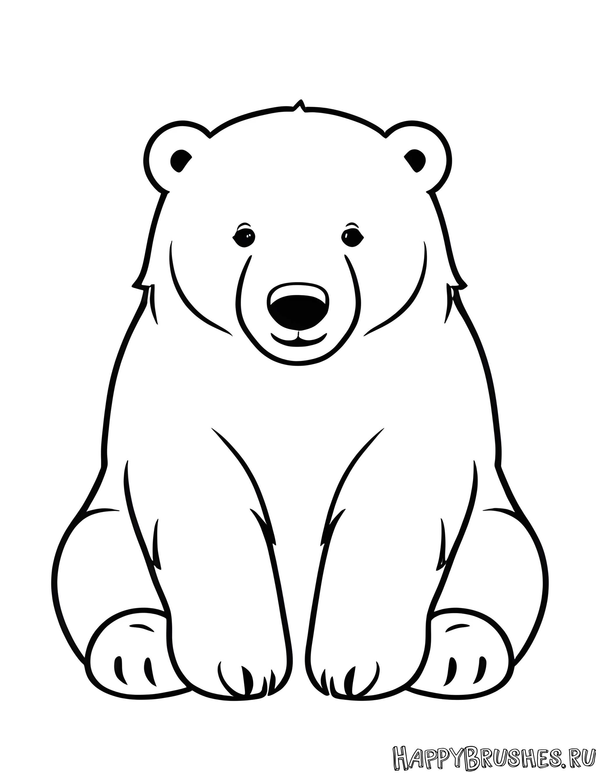 Раскраска Белый медведь 16