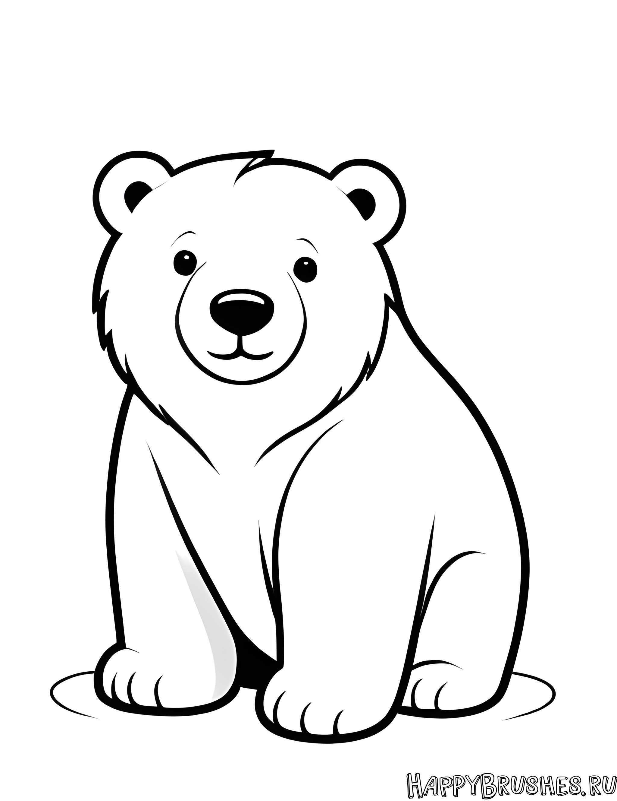 Раскраска Белый медведь 17