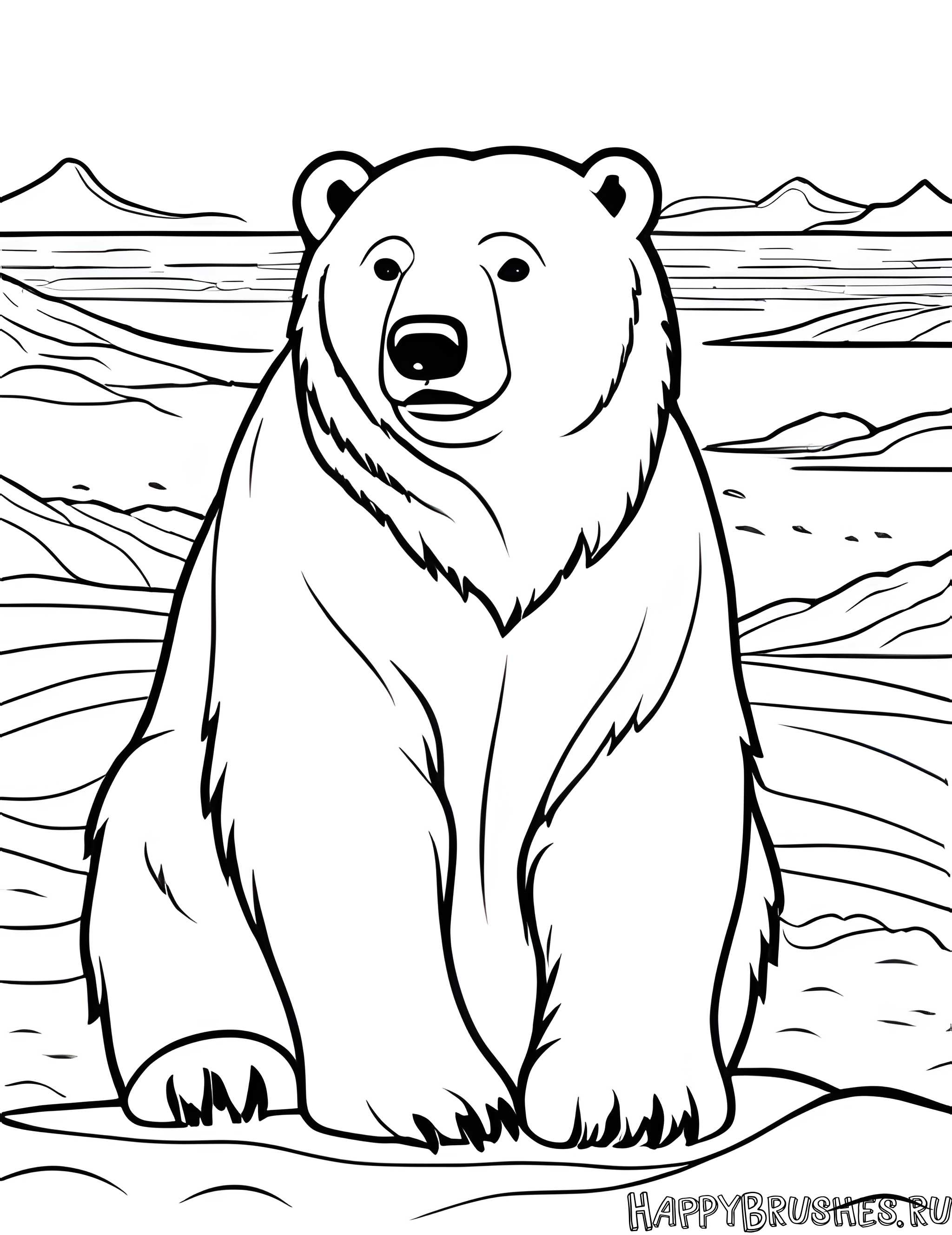 Раскраска Белый медведь 18