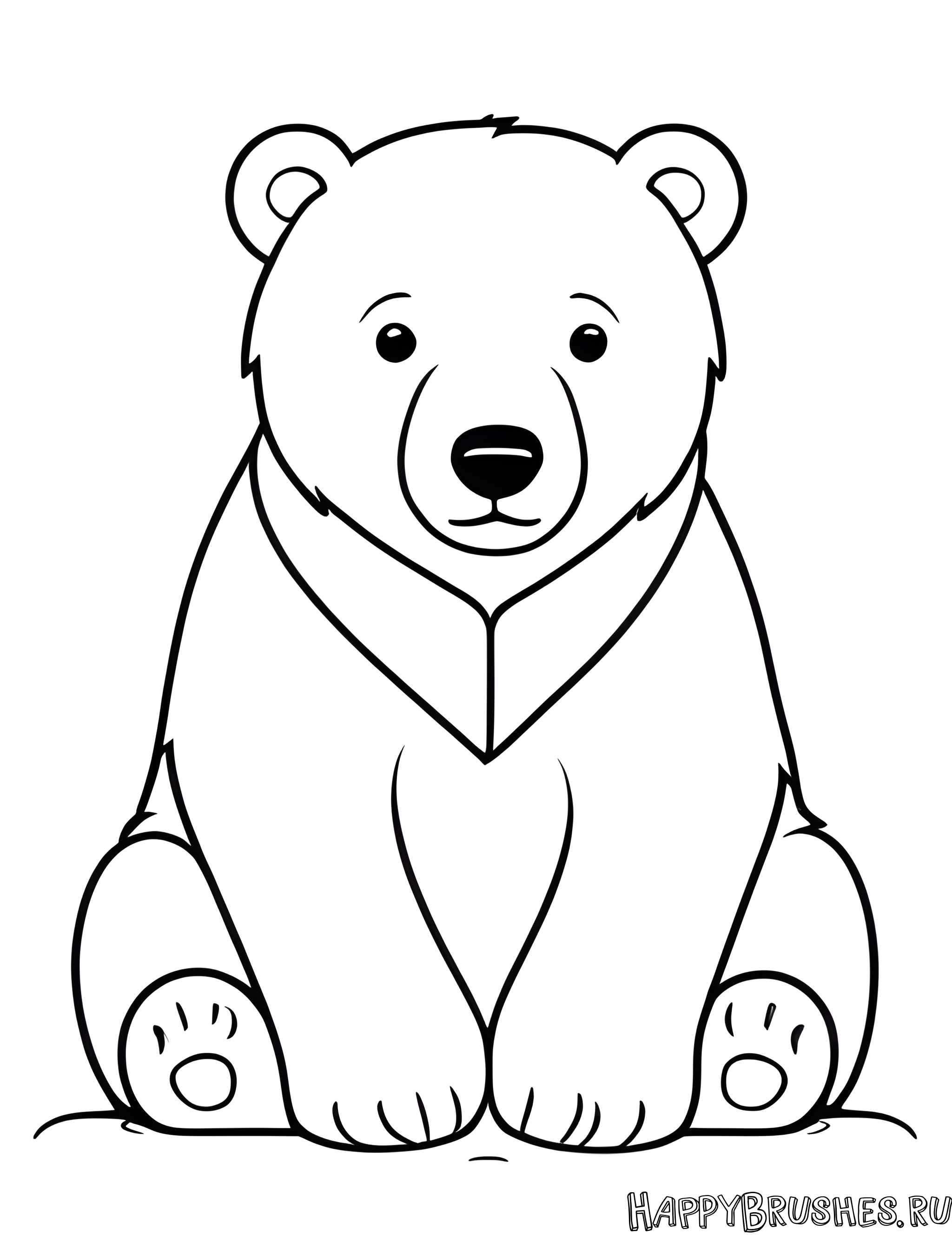 Раскраска Белый медведь 19