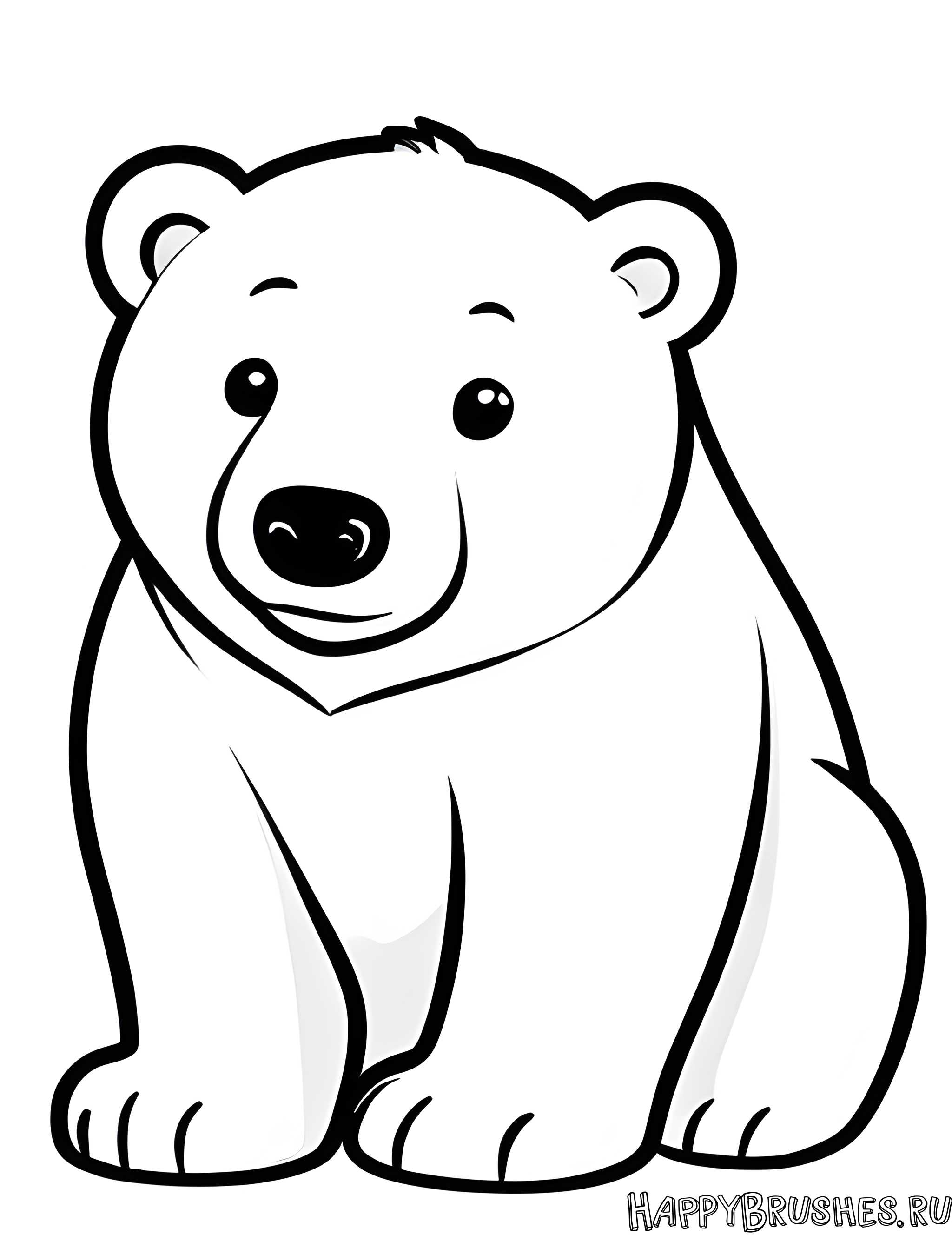 Раскраска Белый медведь 2