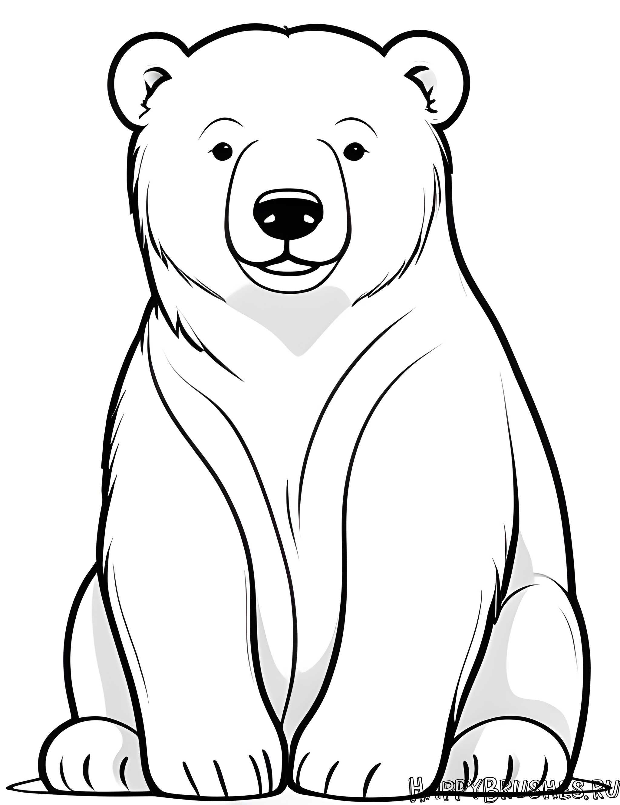 Раскраска Белый медведь 20