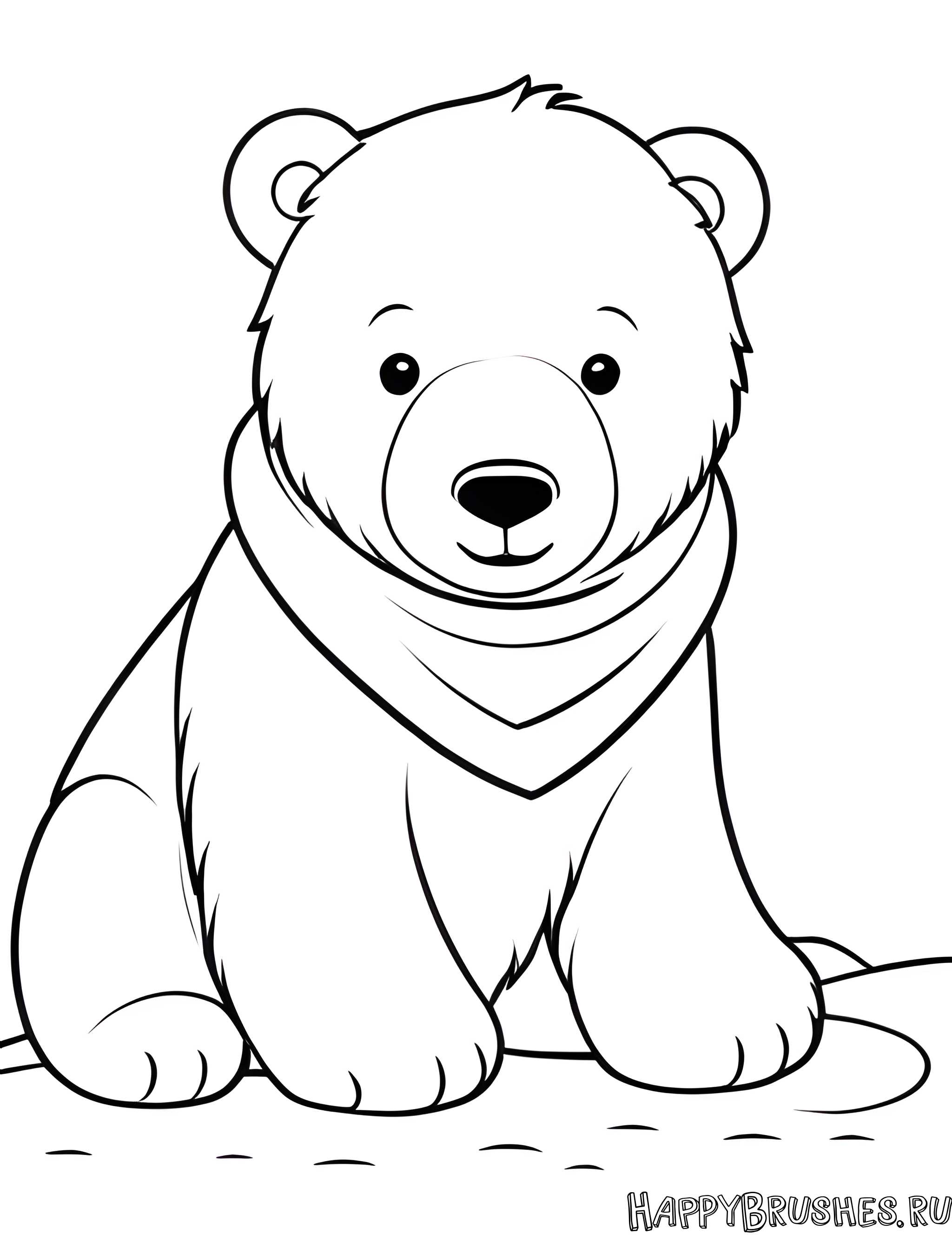 Раскраска Белый медведь 21