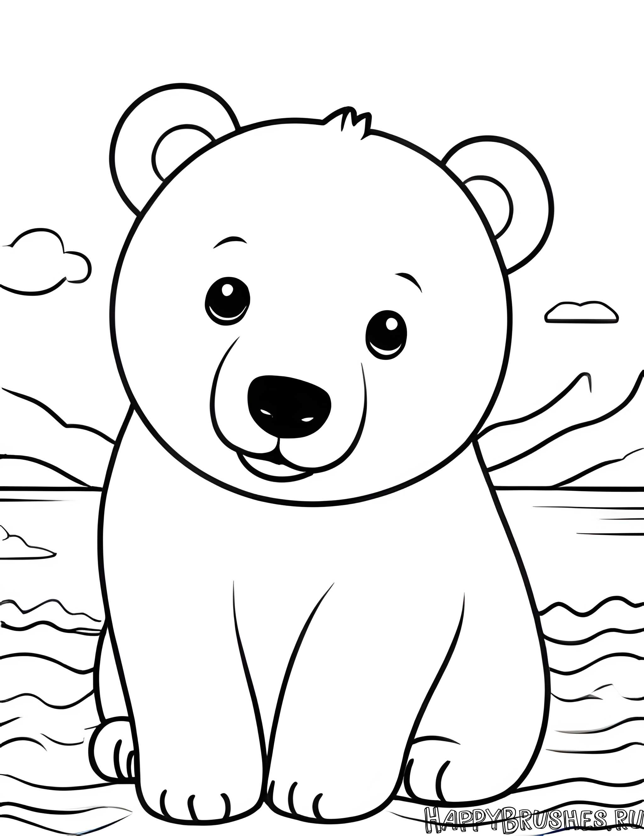 Раскраска Белый медведь 25