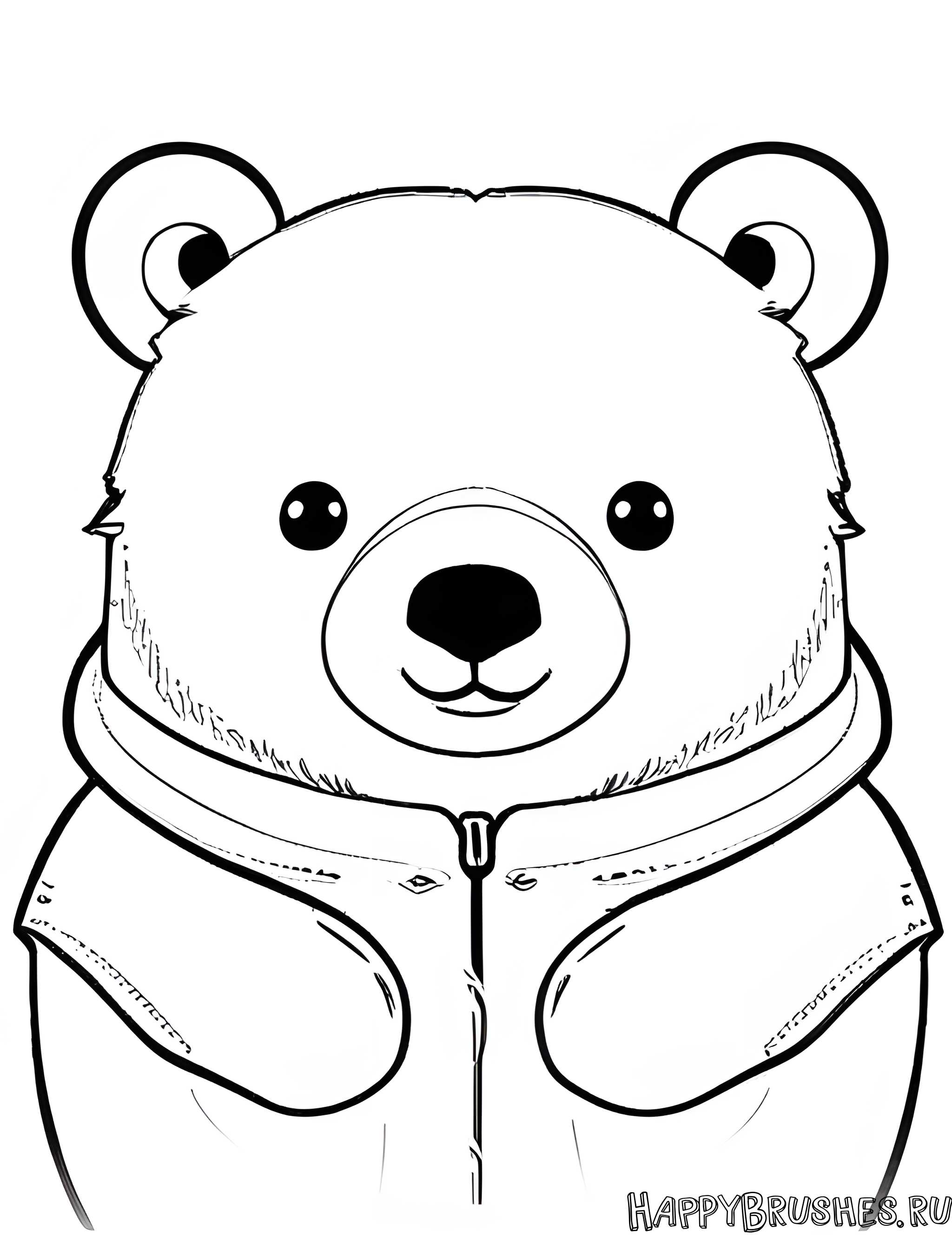 Раскраска Белый медведь 3