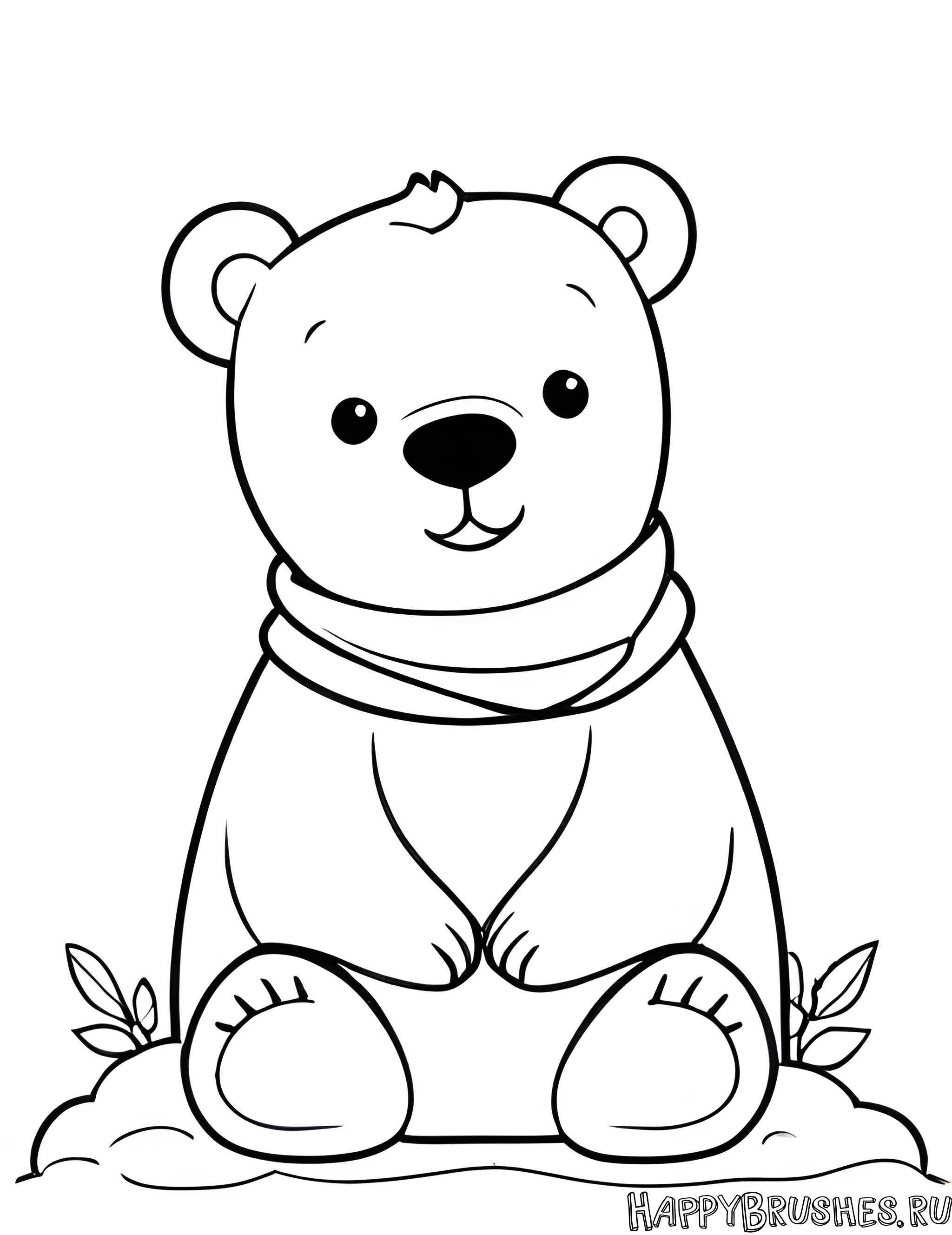 Раскраска Белый медведь 4