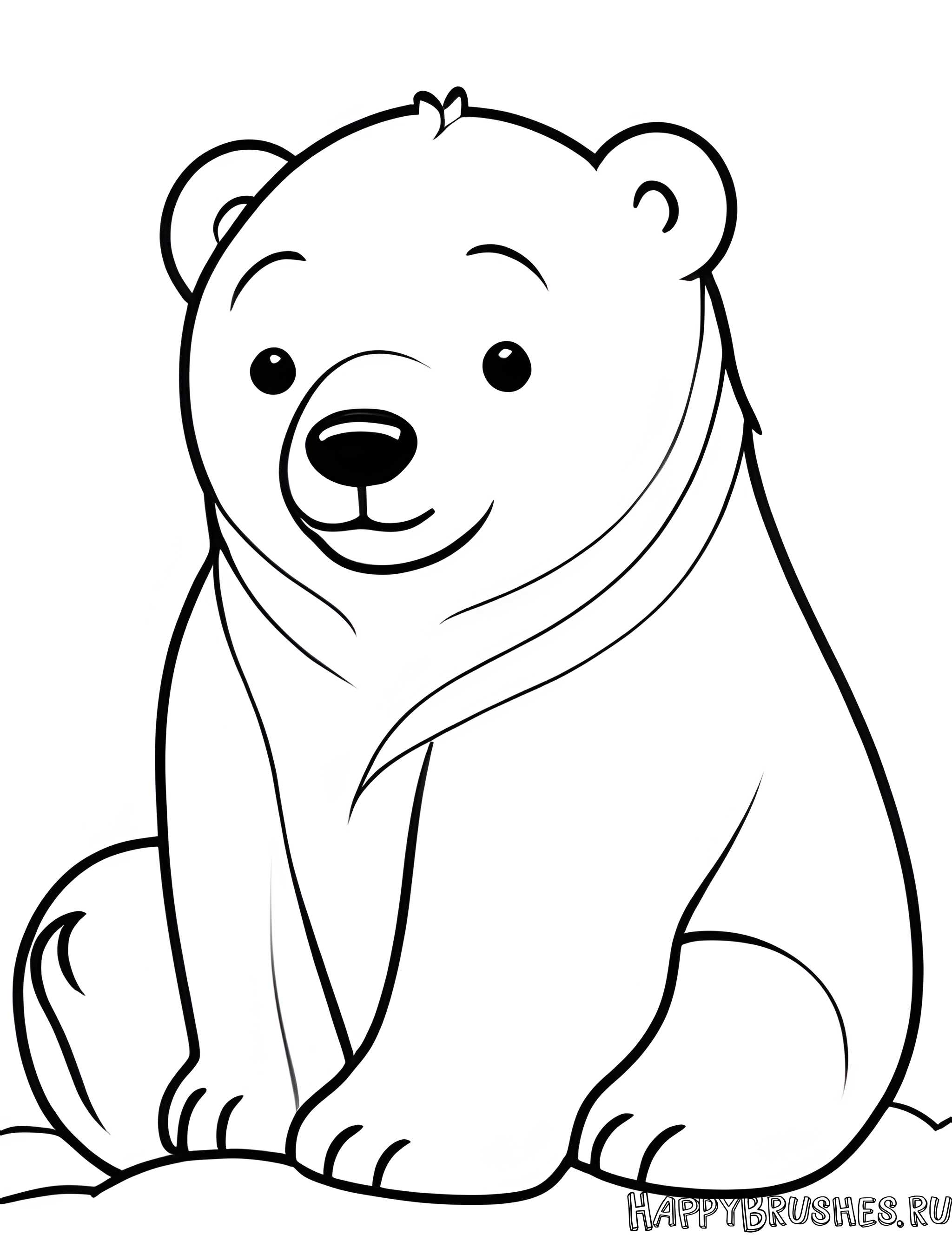Раскраска Белый медведь 6