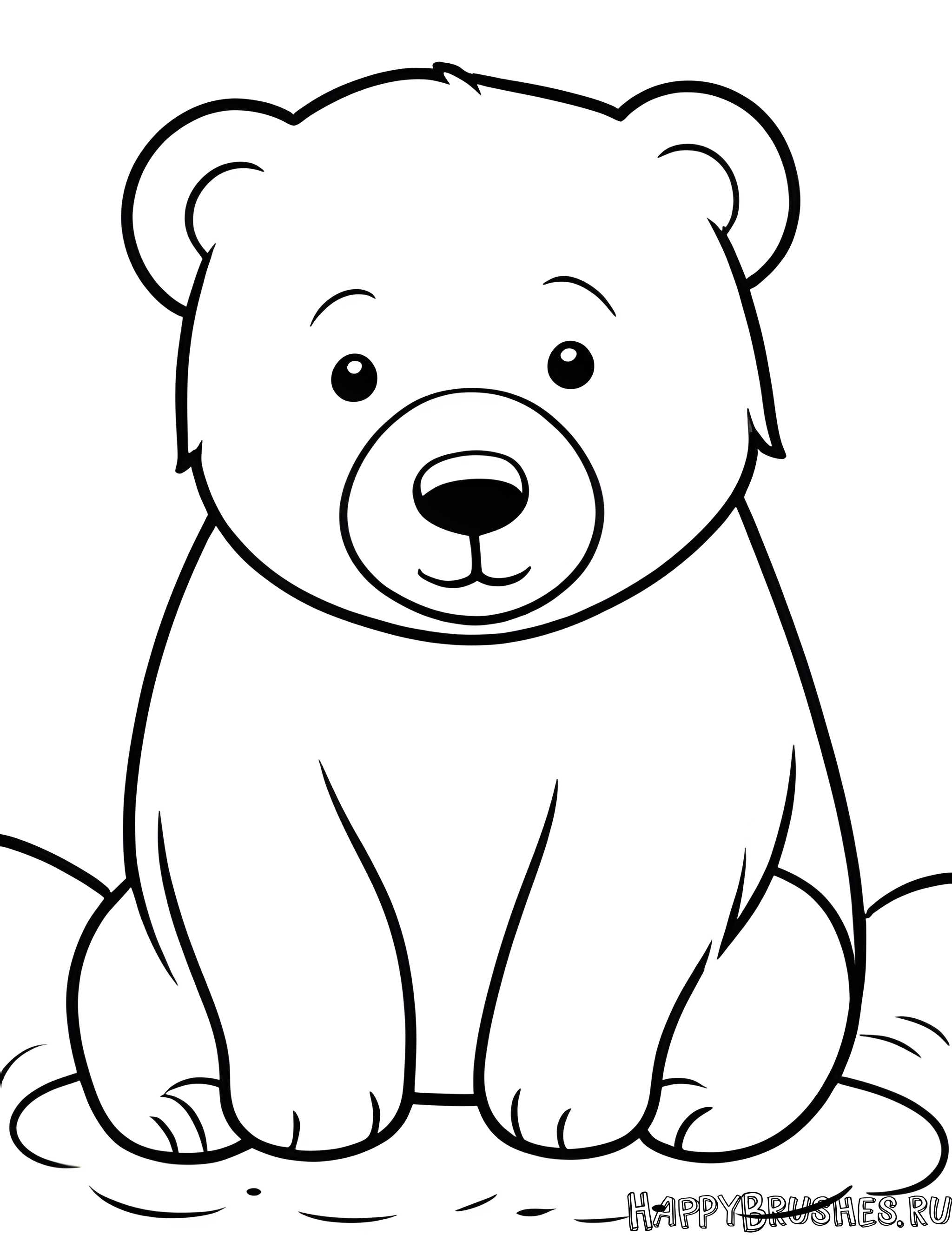 Раскраска Белый медведь 7