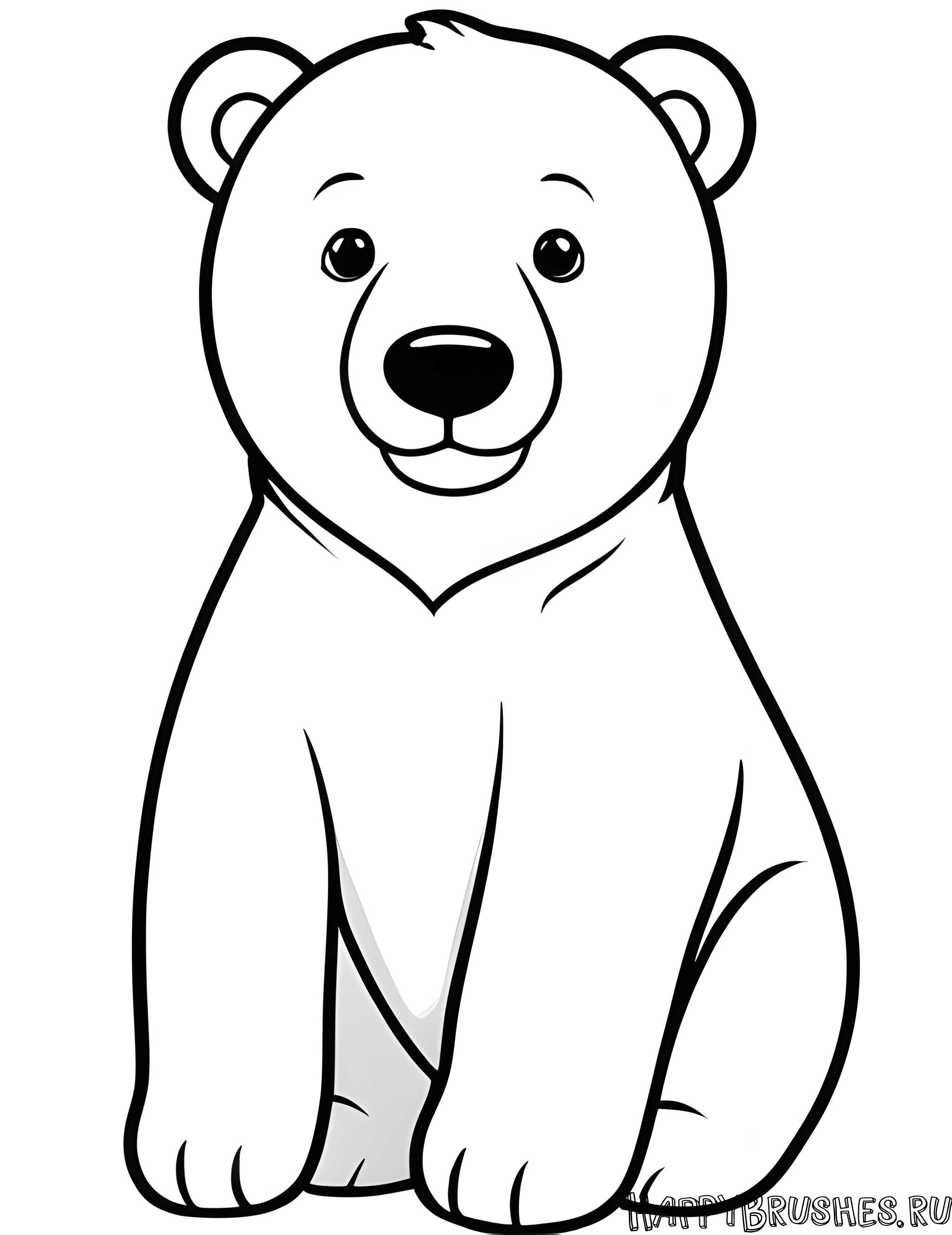 Раскраска Белый медведь 9