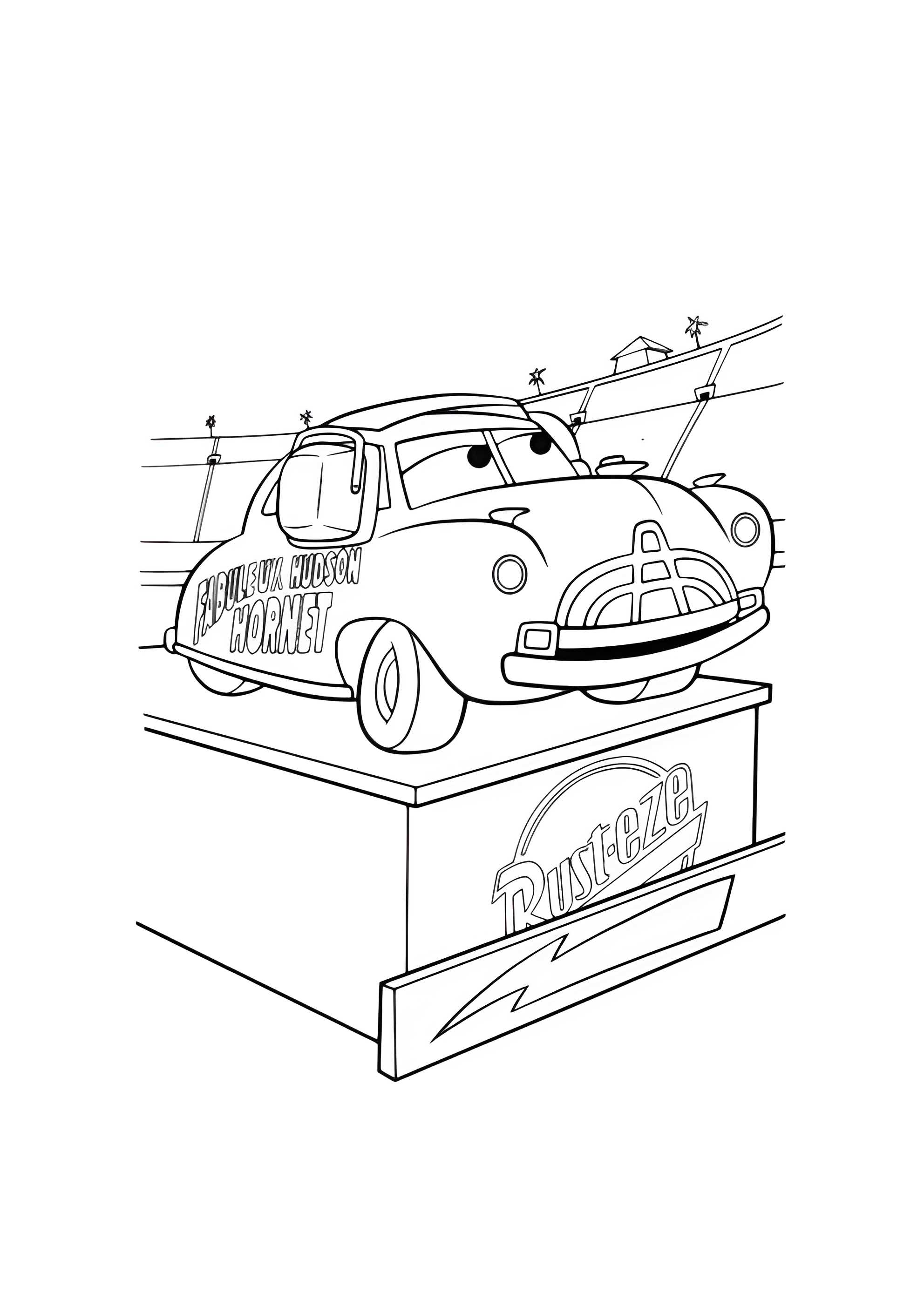 Раскраска Док Хадсон на пьедестале