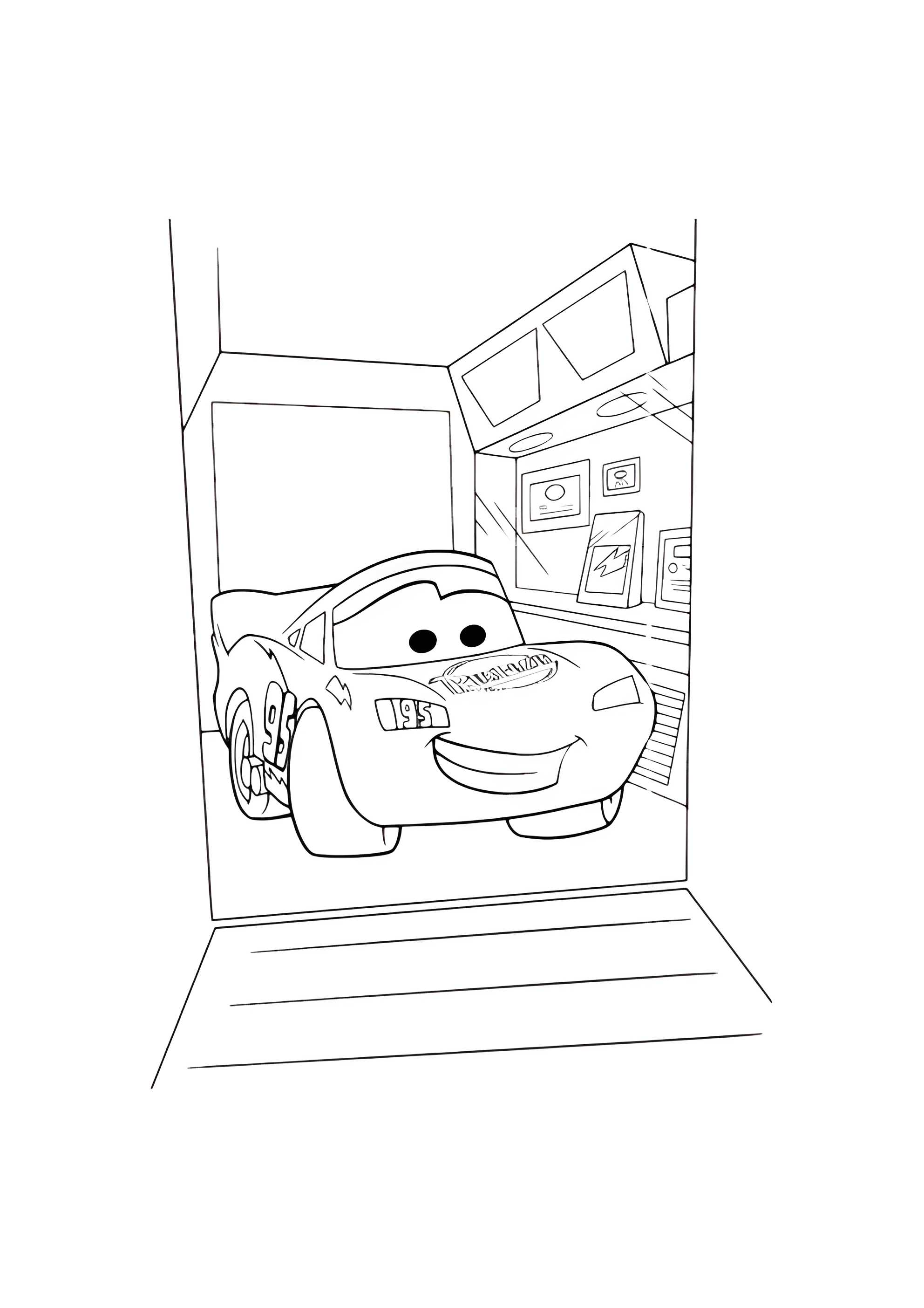 Раскраска Довольный МакКуин