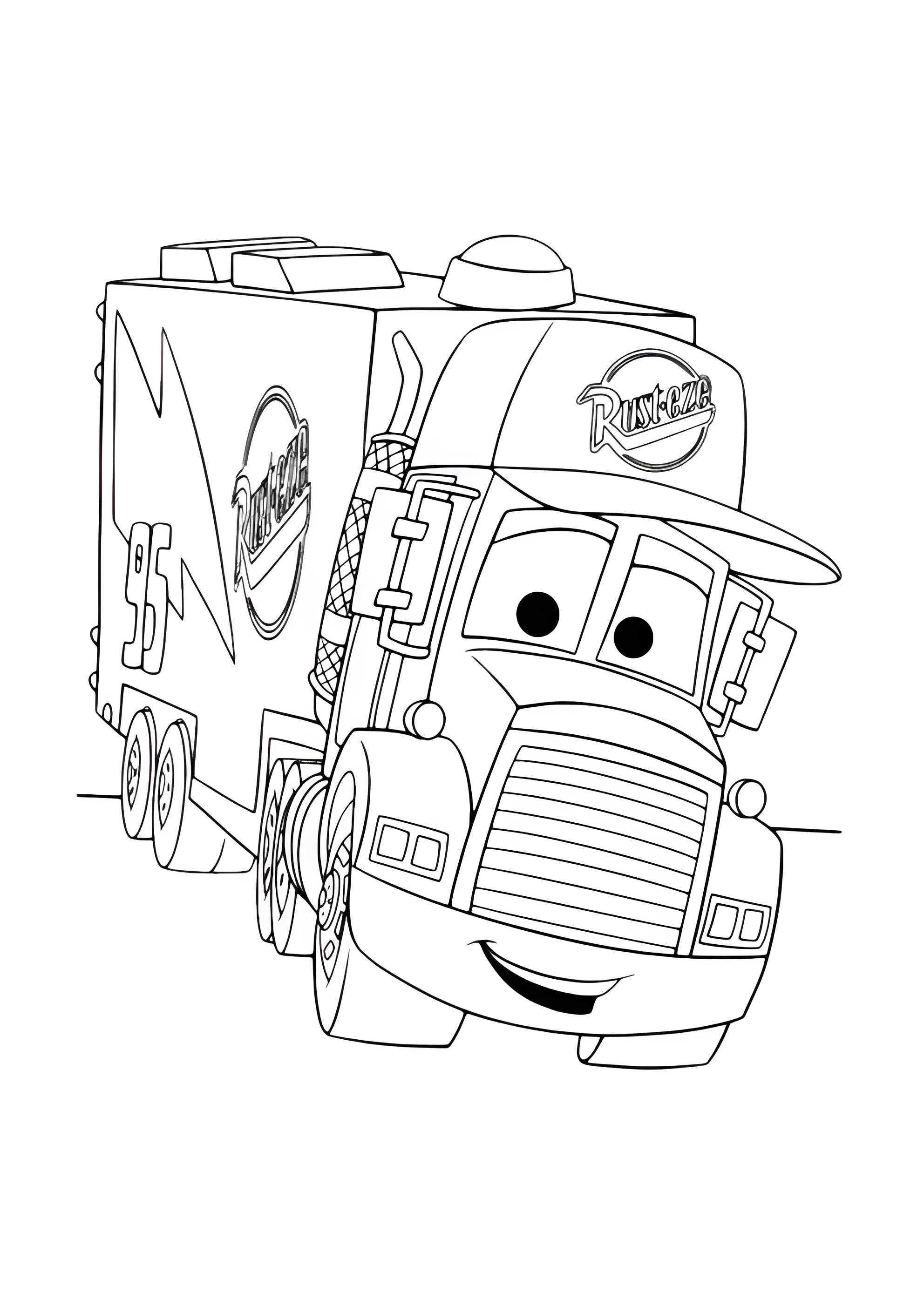 Раскраска Грузовик в пути