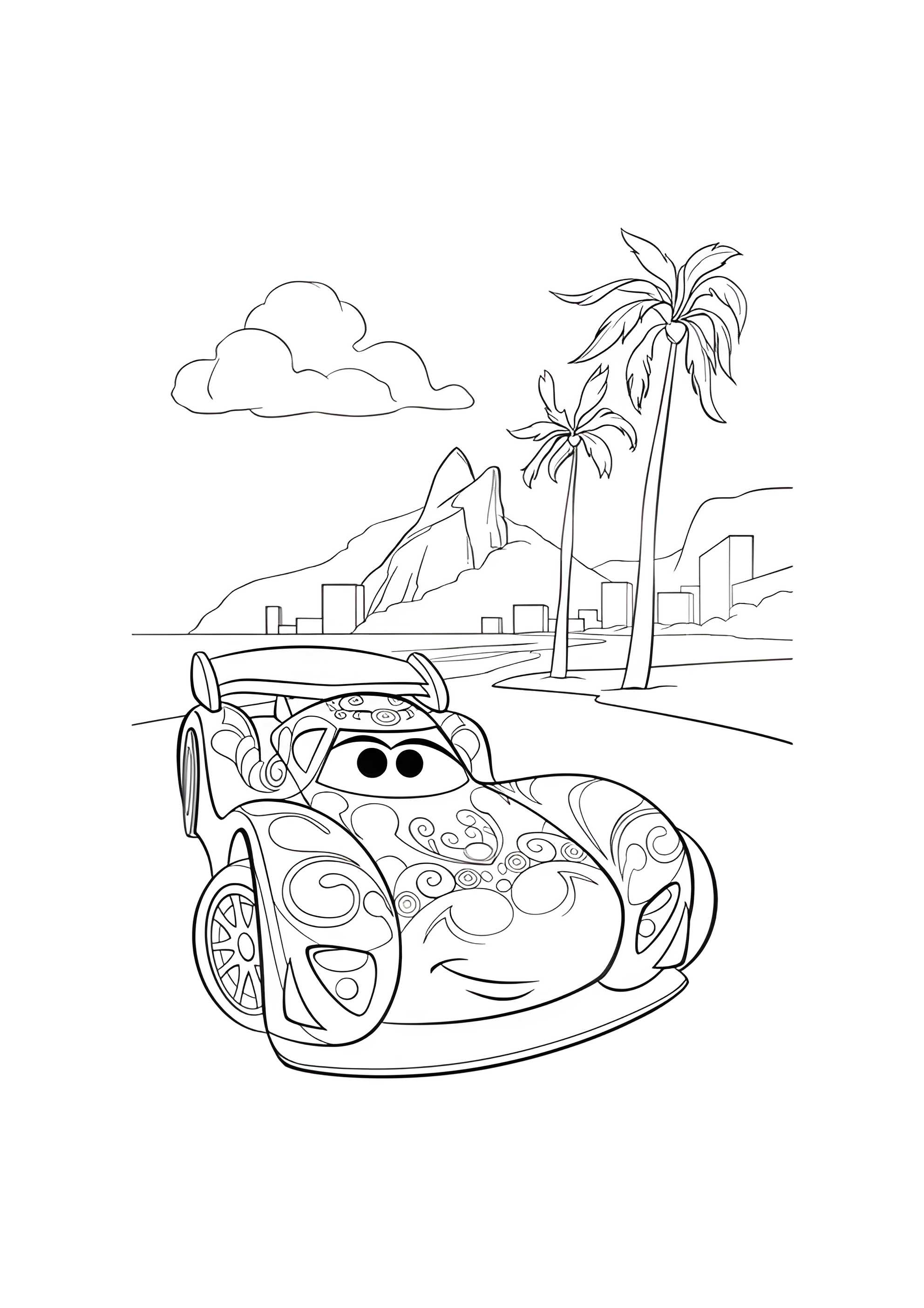 Раскраска Карла Гоньяло на пляже