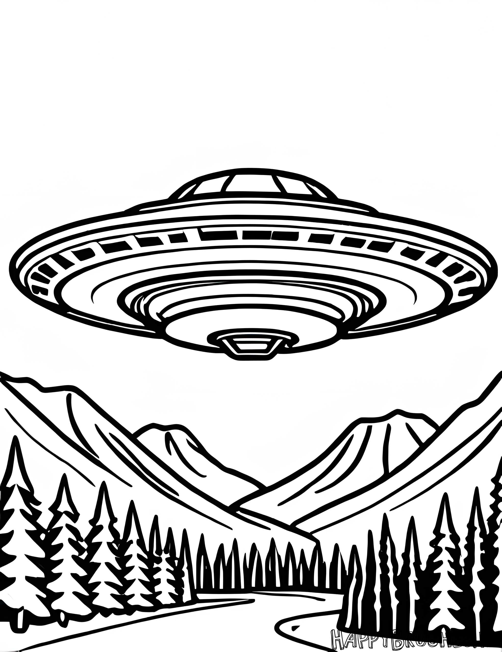 Раскраска Летающая тарелка 1