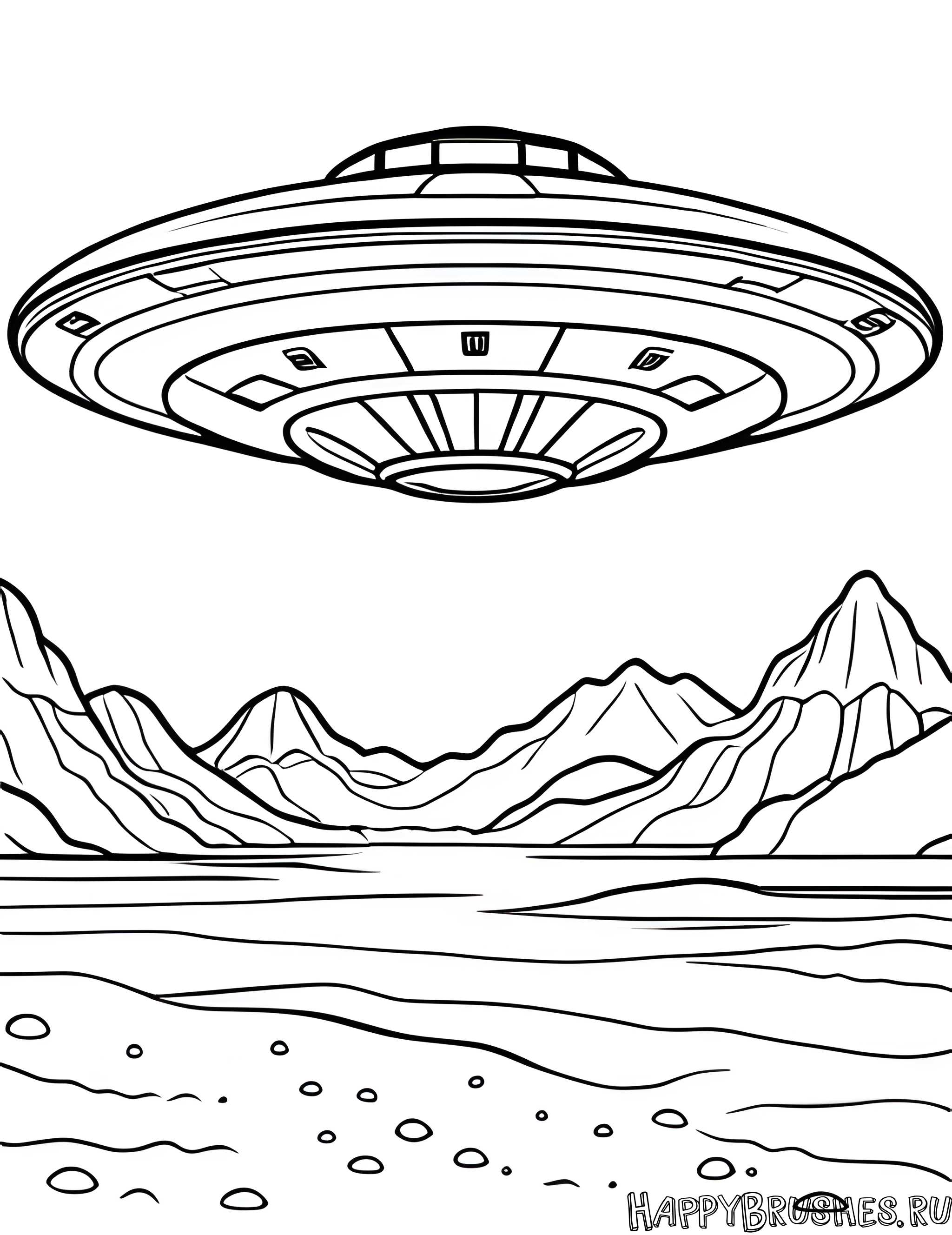 Раскраска Летающая тарелка 10