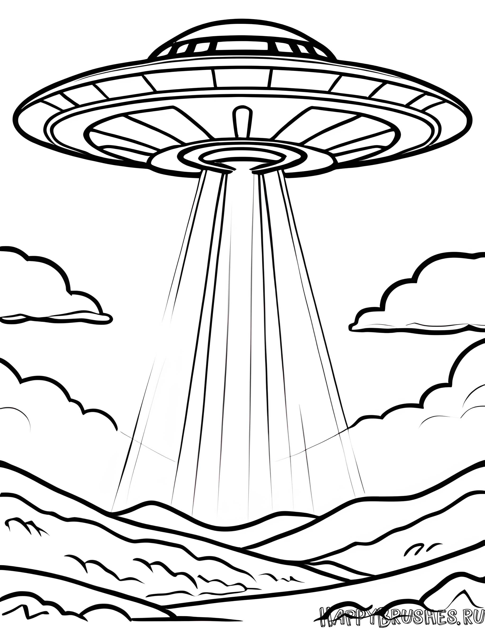 Раскраска Летающая тарелка 12
