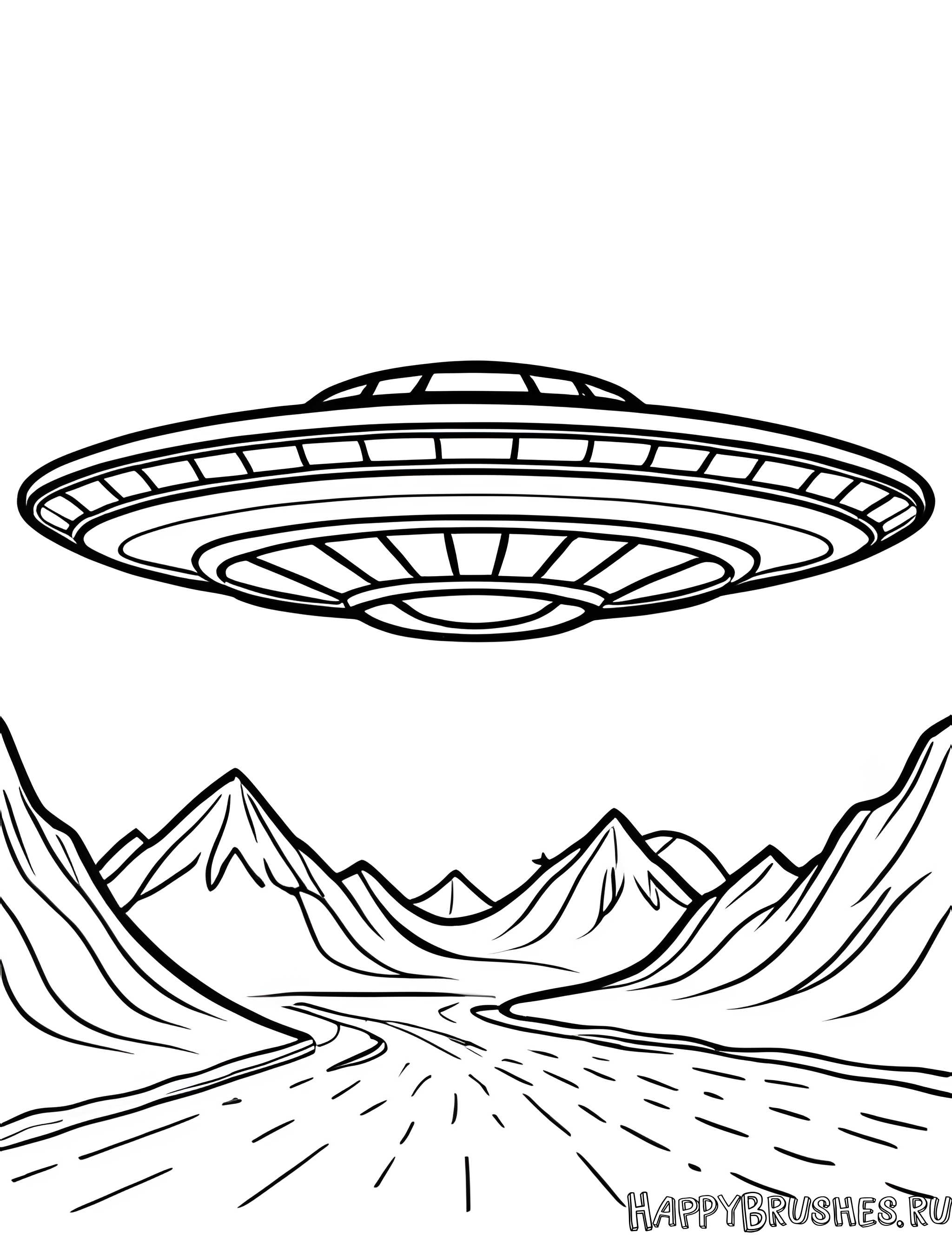 Раскраска Летающая тарелка 13