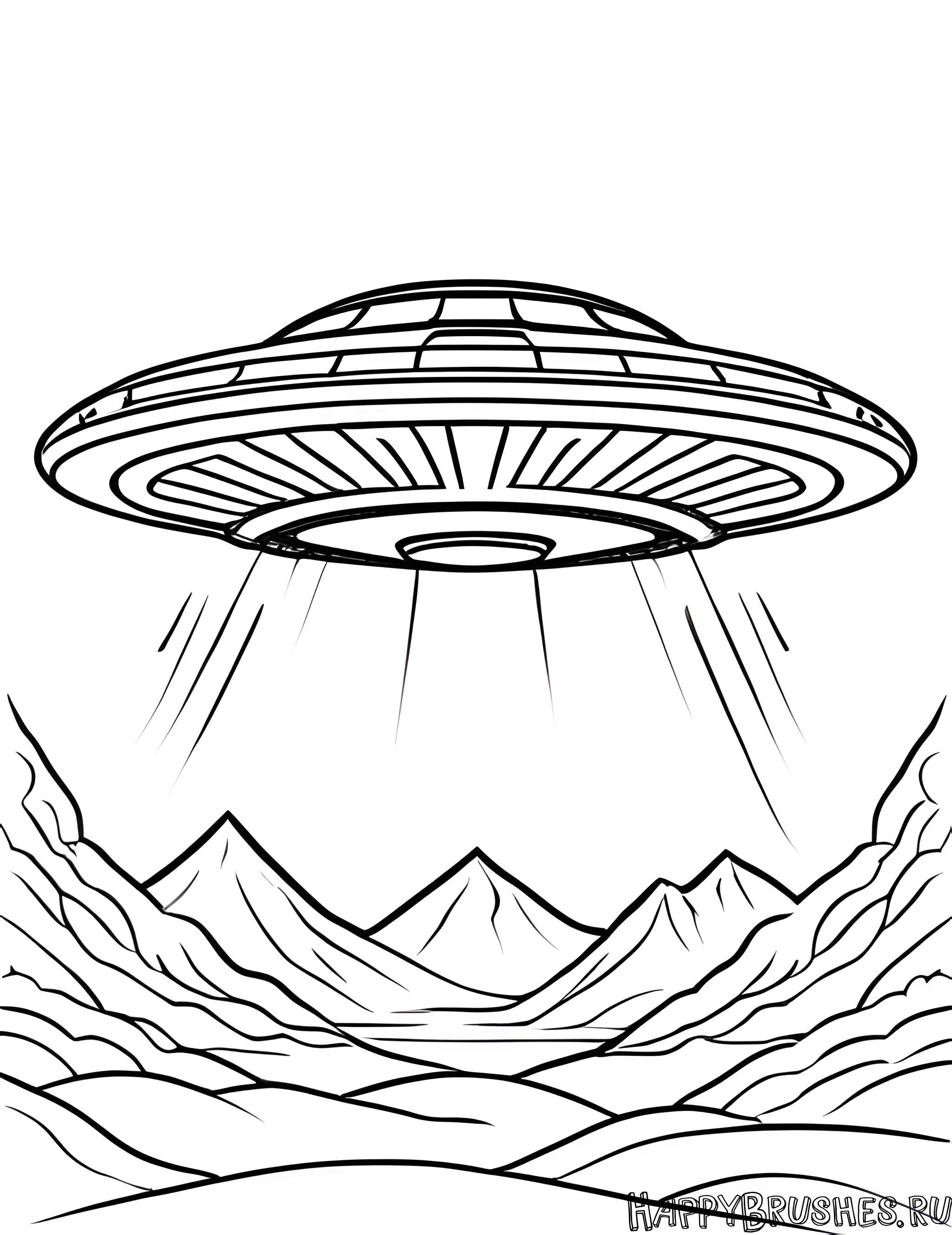 Раскраска Летающая тарелка 18