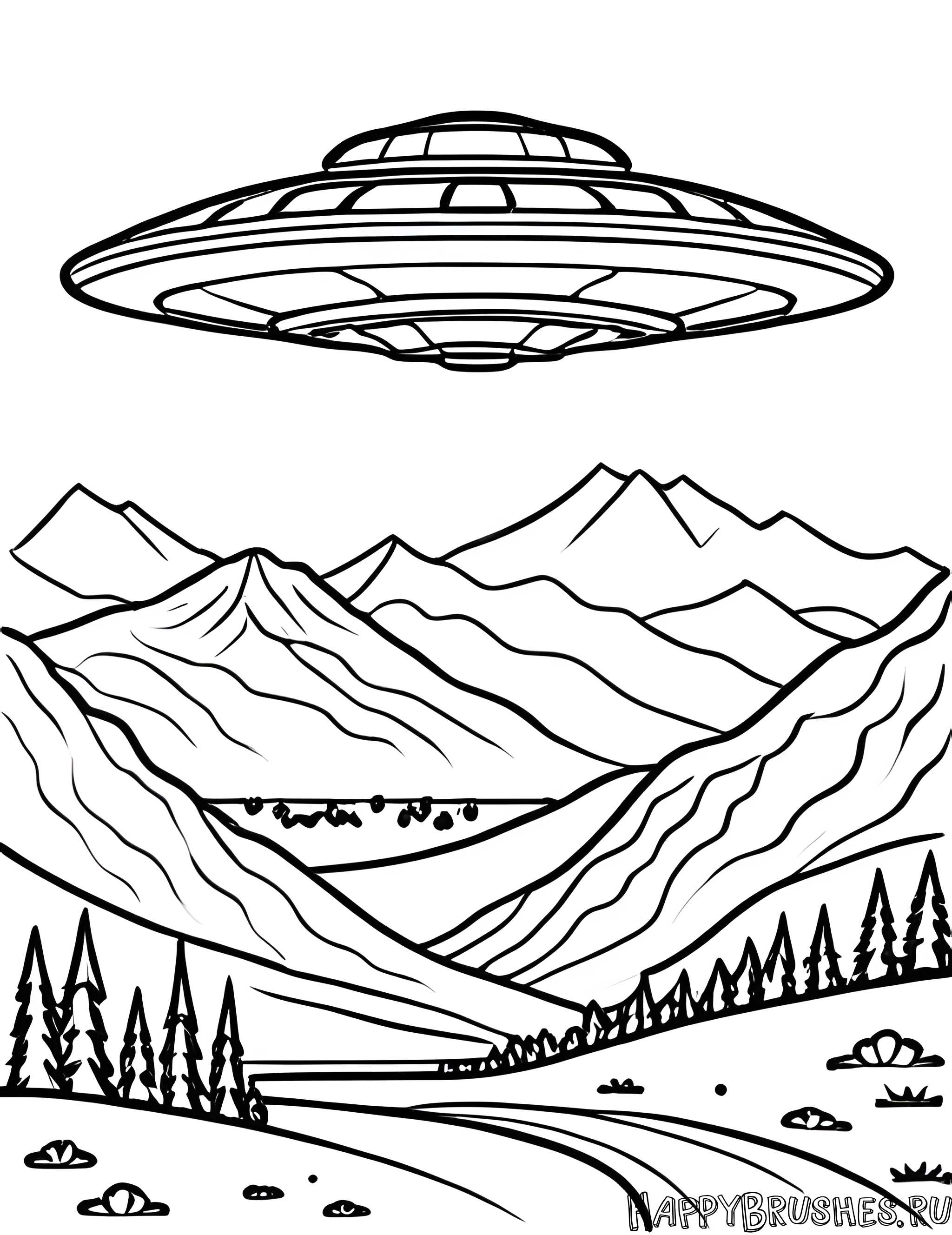 Раскраска Летающая тарелка 21