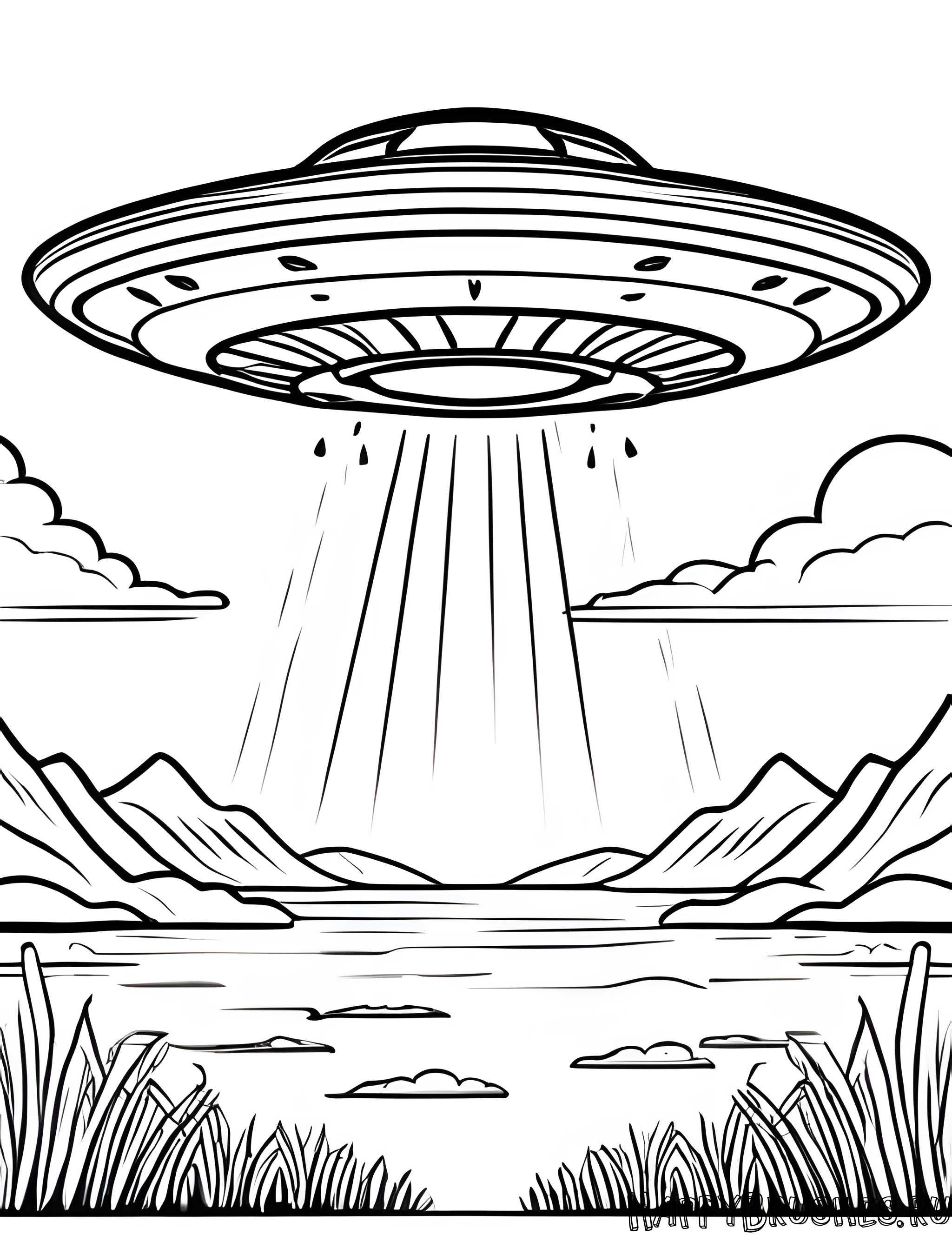 Раскраска Летающая тарелка 22