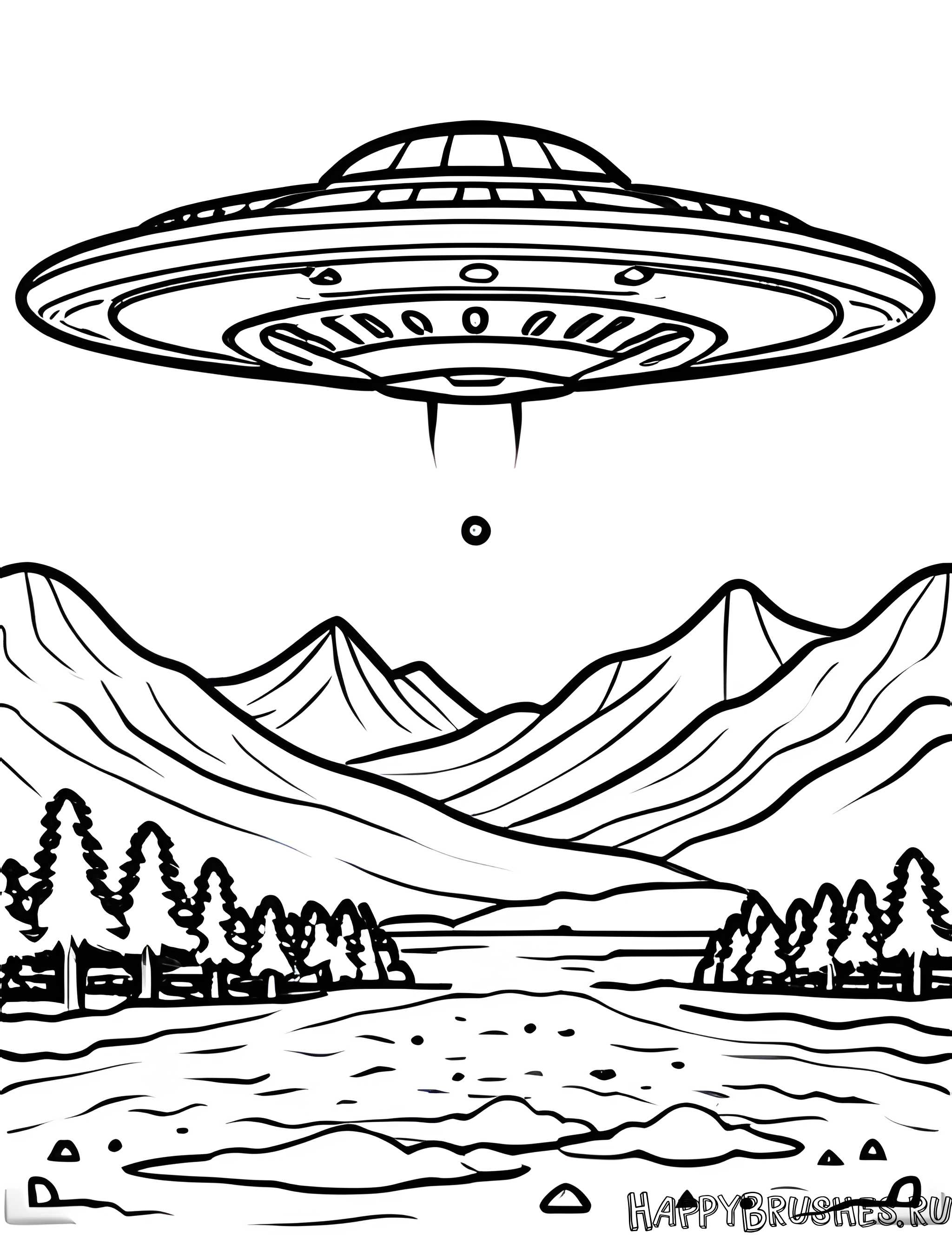Раскраска Летающая тарелка 23