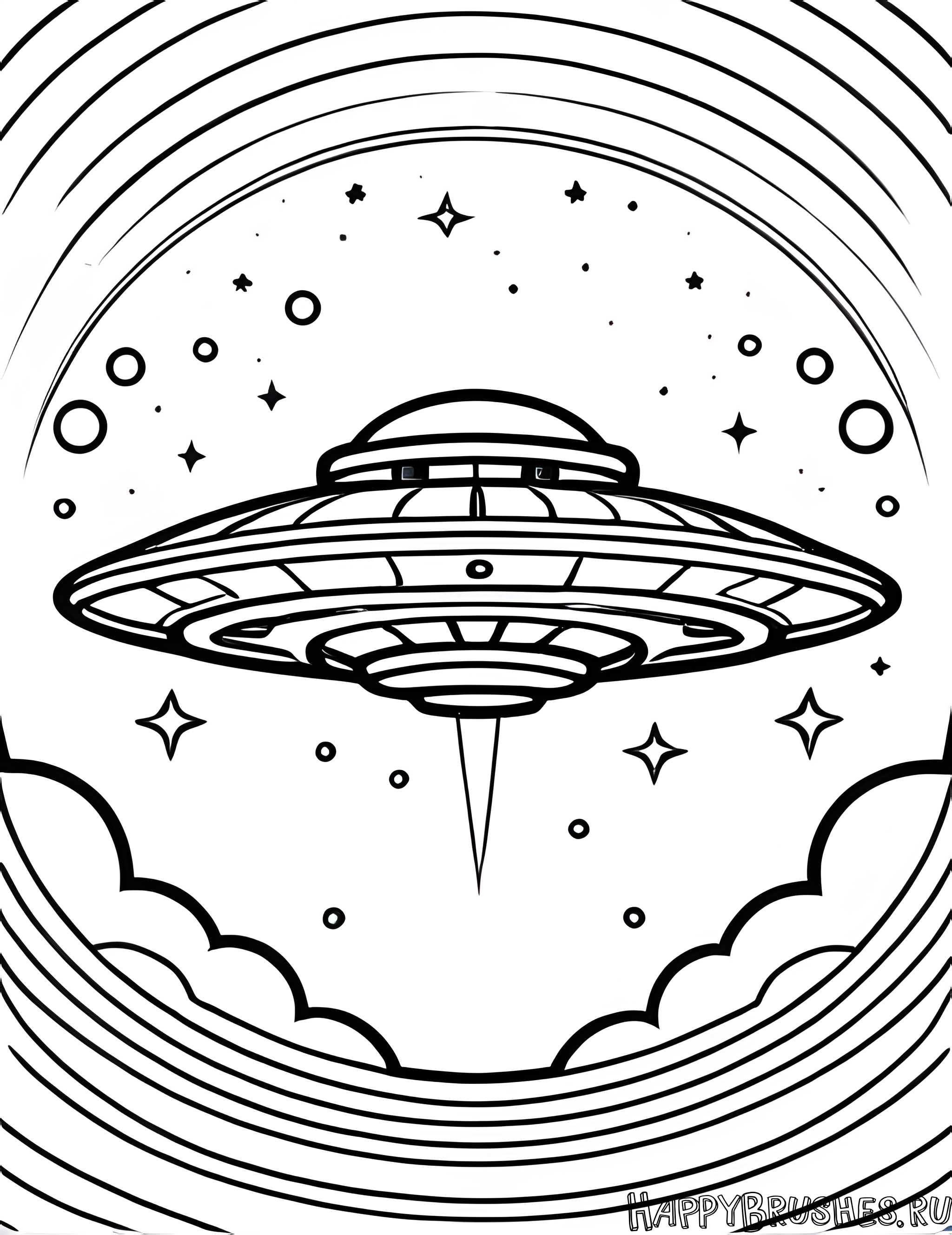 Раскраска Летающая тарелка 24