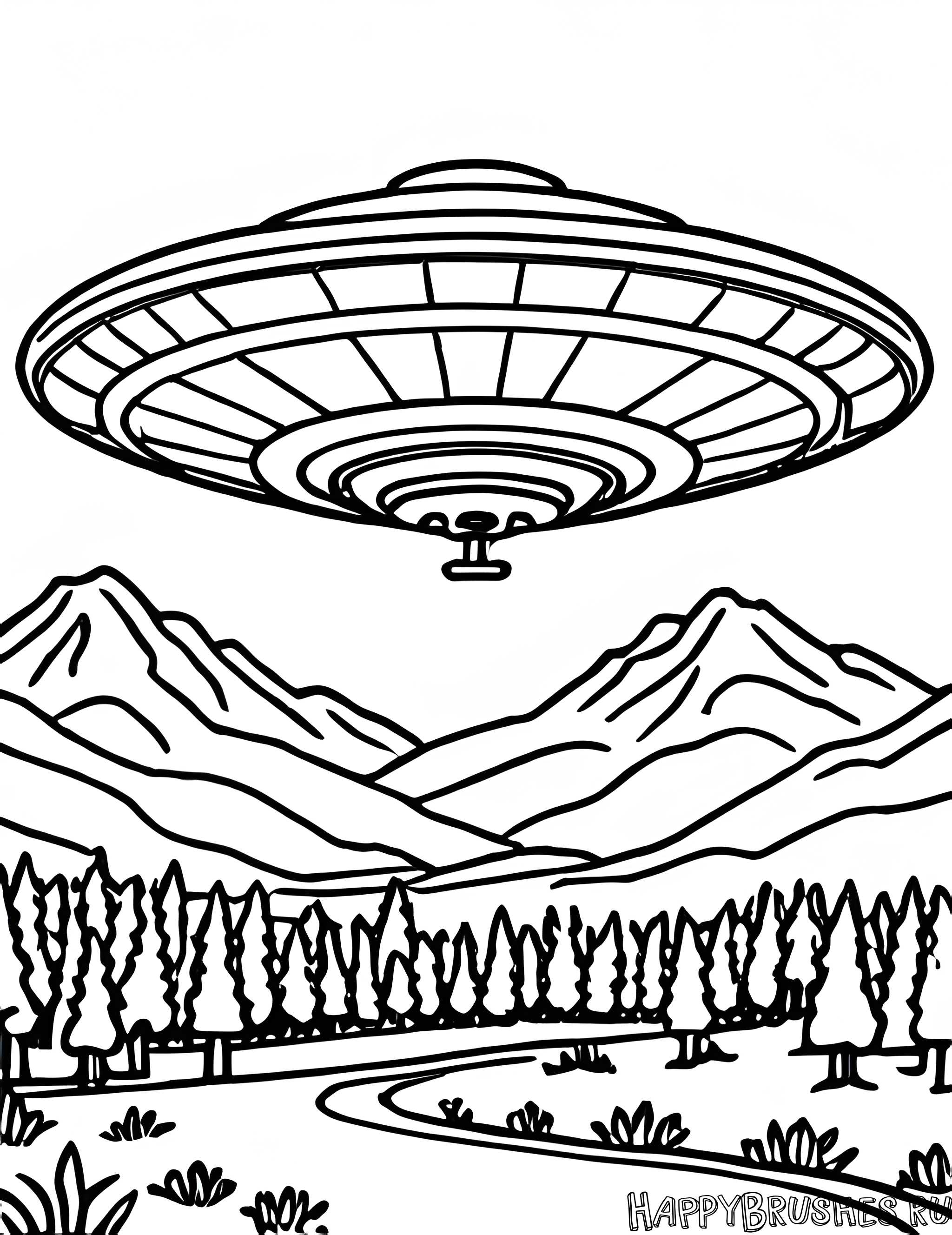 Раскраска Летающая тарелка 5