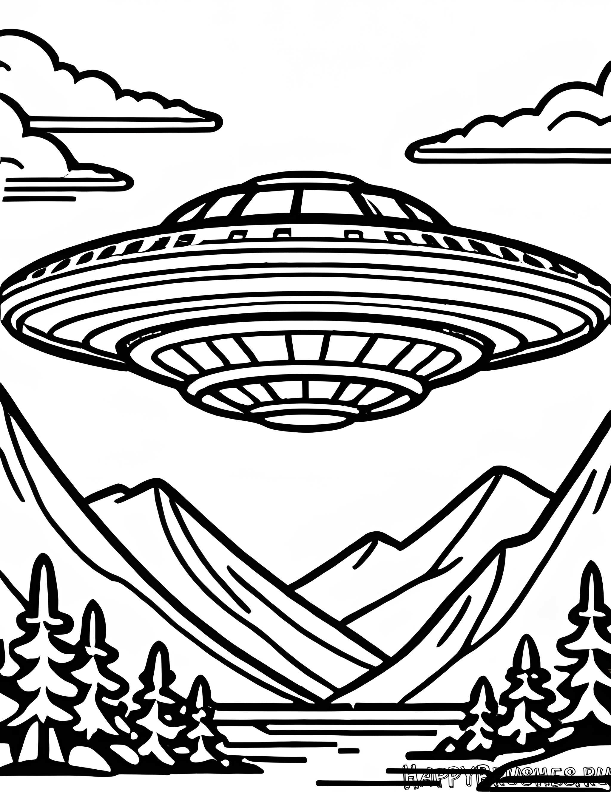 Раскраска Летающая тарелка 6