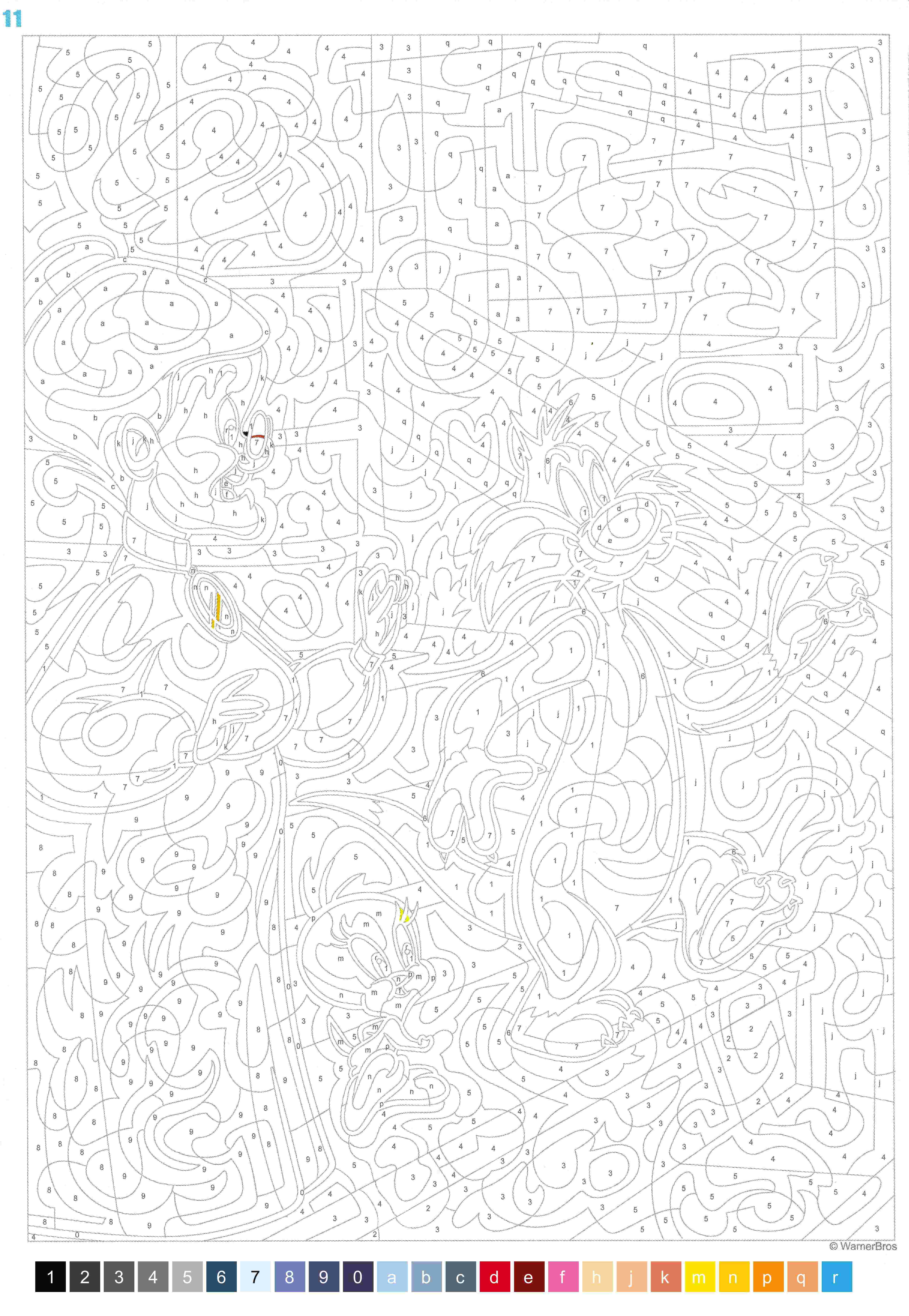 Раскраска Луни Тюнз по номерам 10