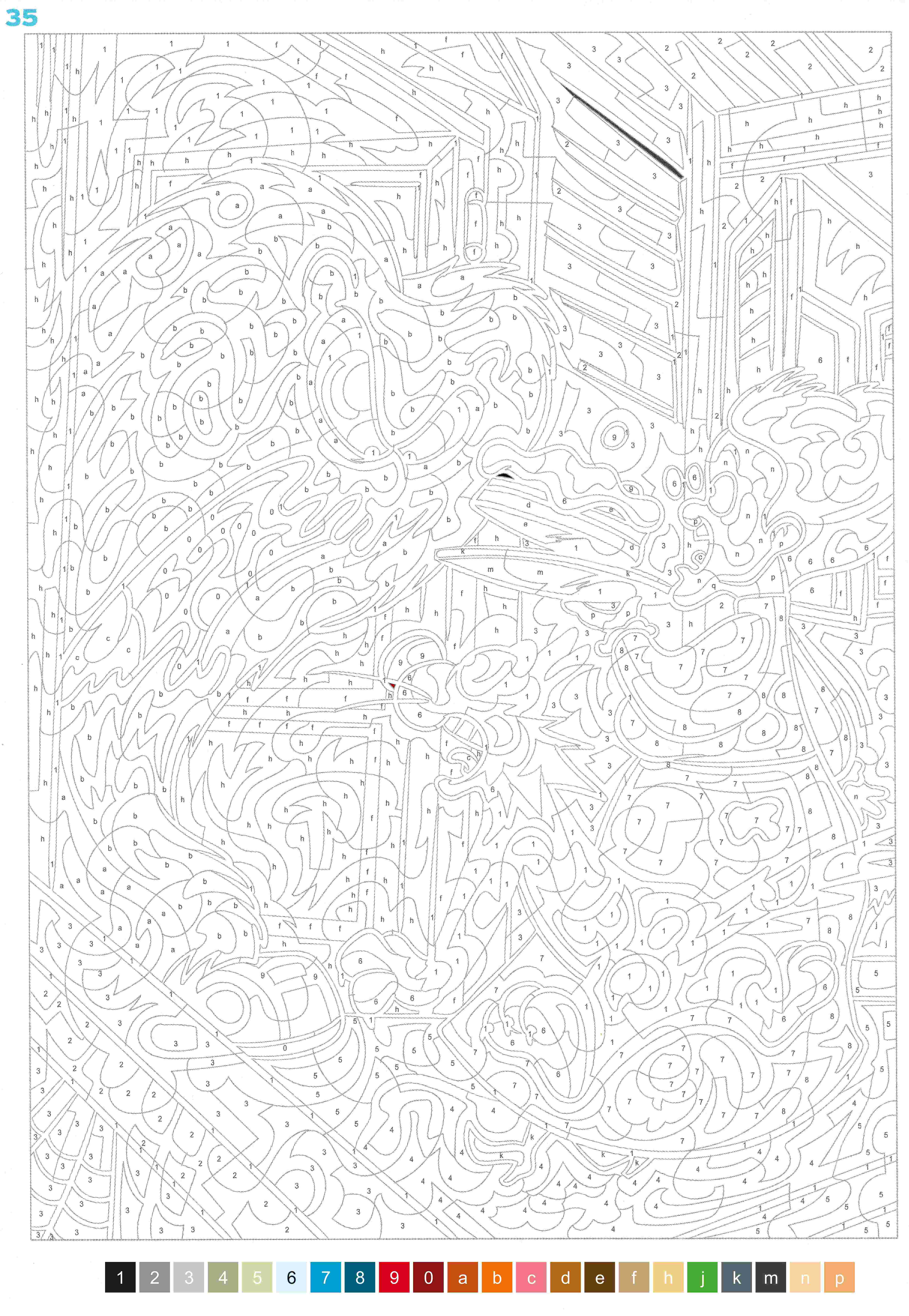 Раскраска Луни Тюнз по номерам 34