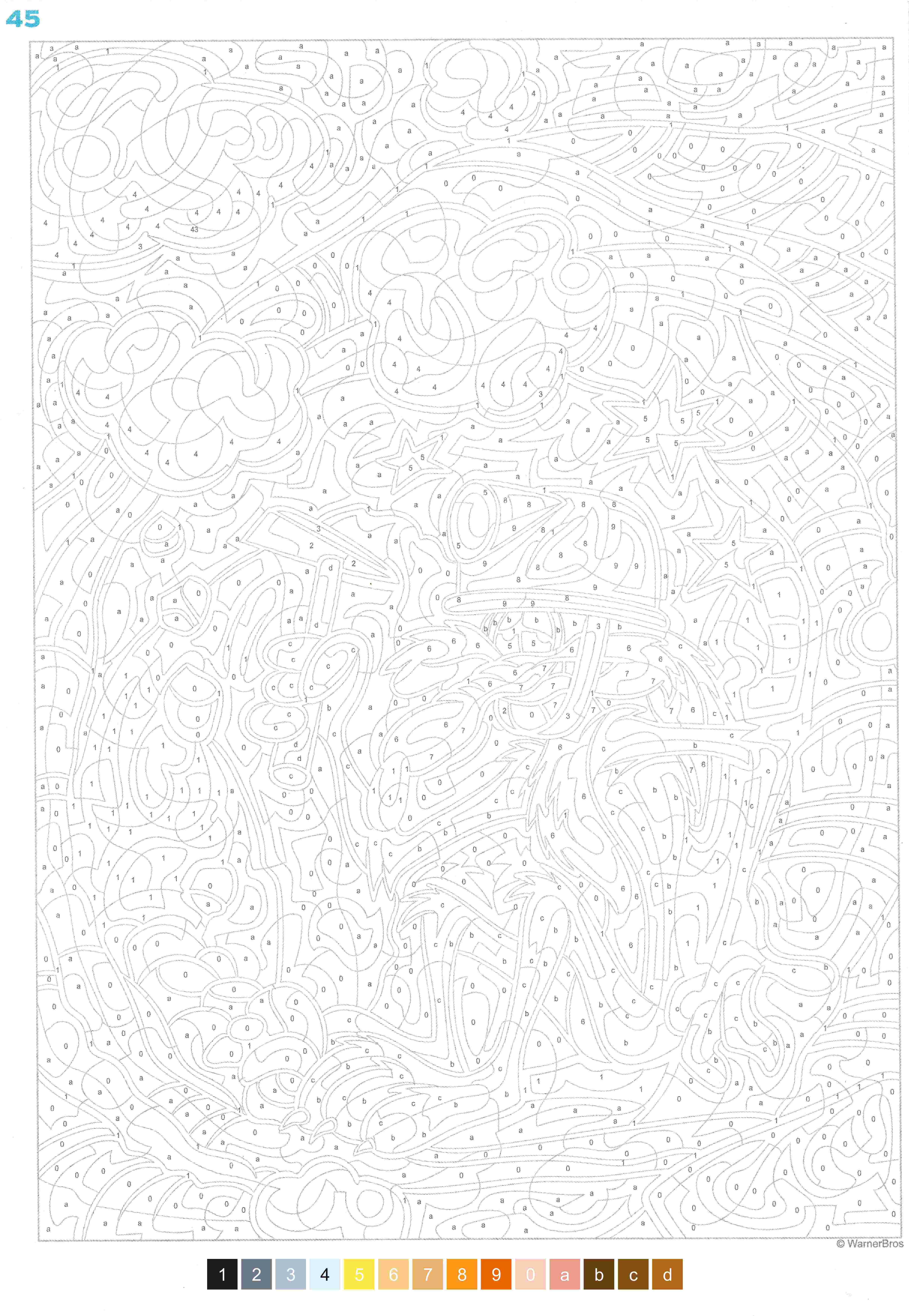 Раскраска Луни Тюнз по номерам 44