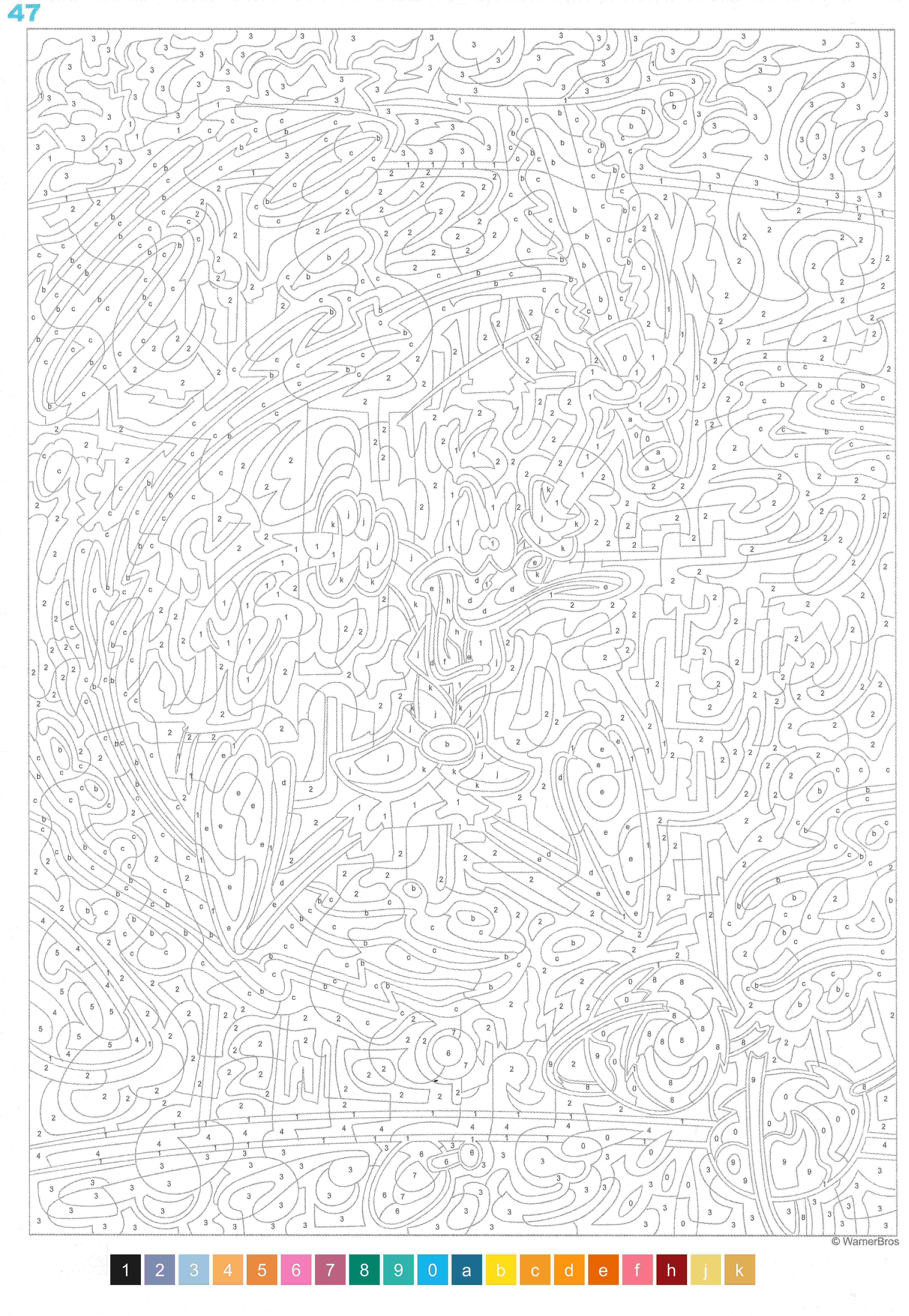 Раскраска Луни Тюнз по номерам 46