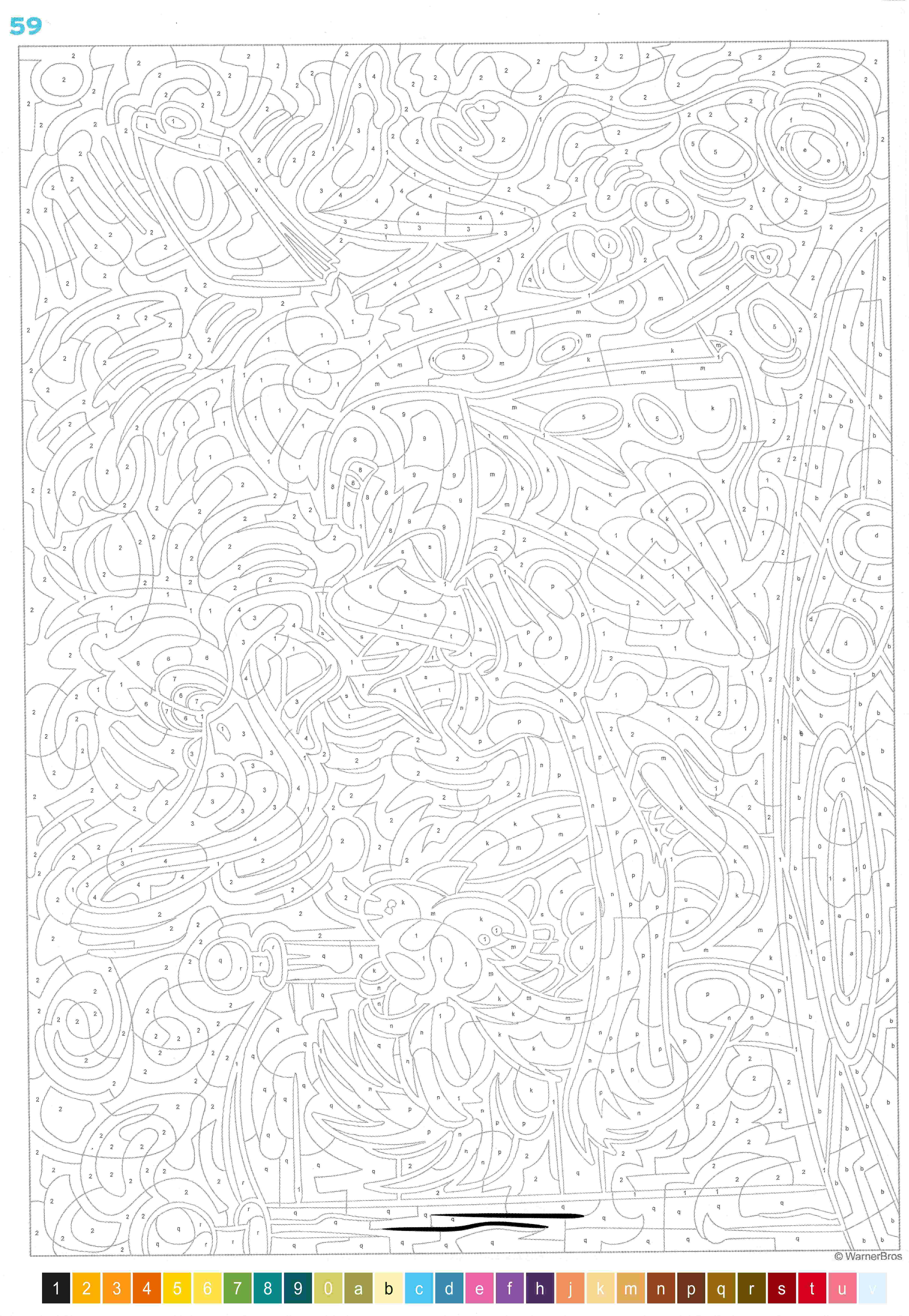 Раскраска Луни Тюнз по номерам 58