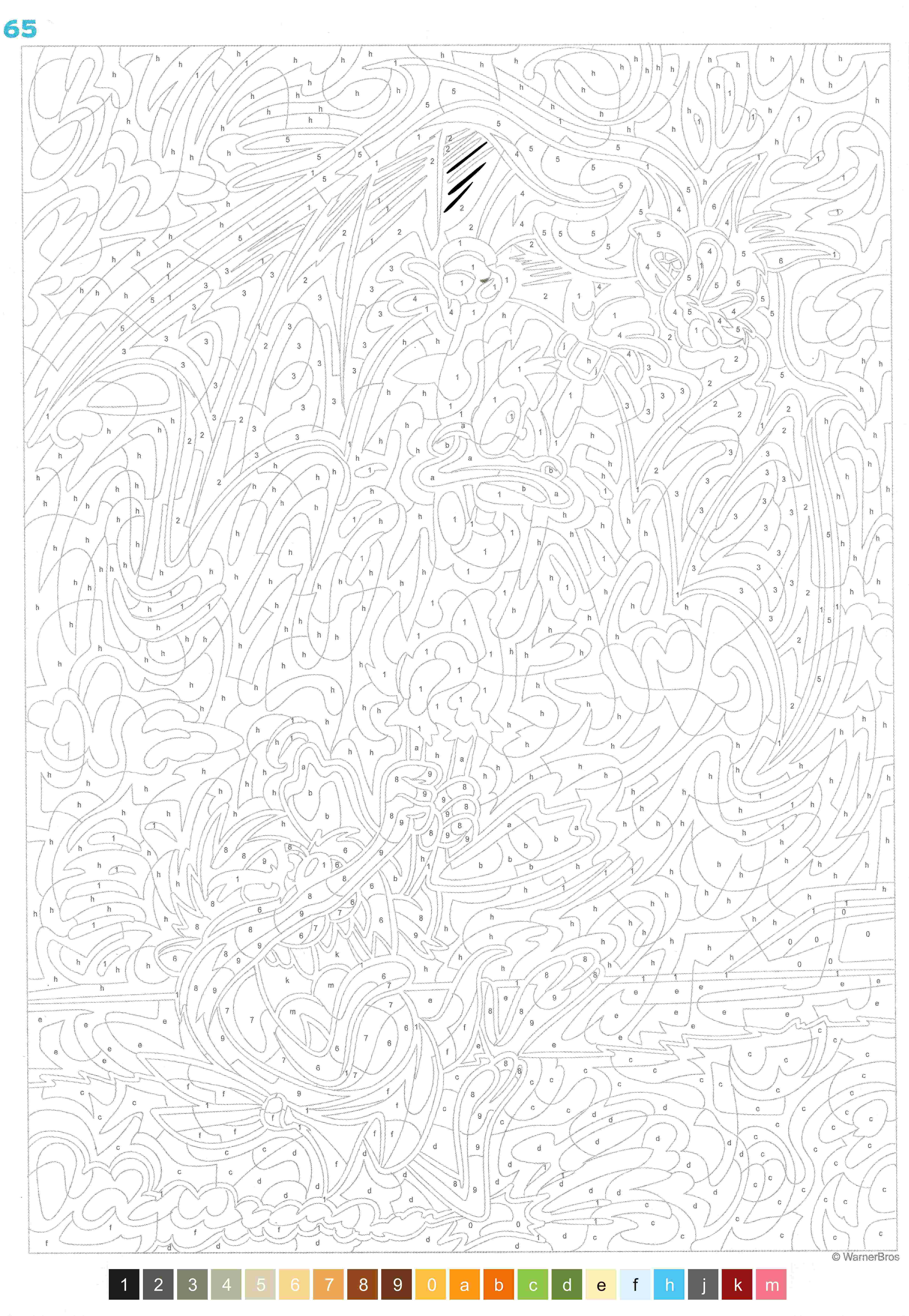 Раскраска Луни Тюнз по номерам 64